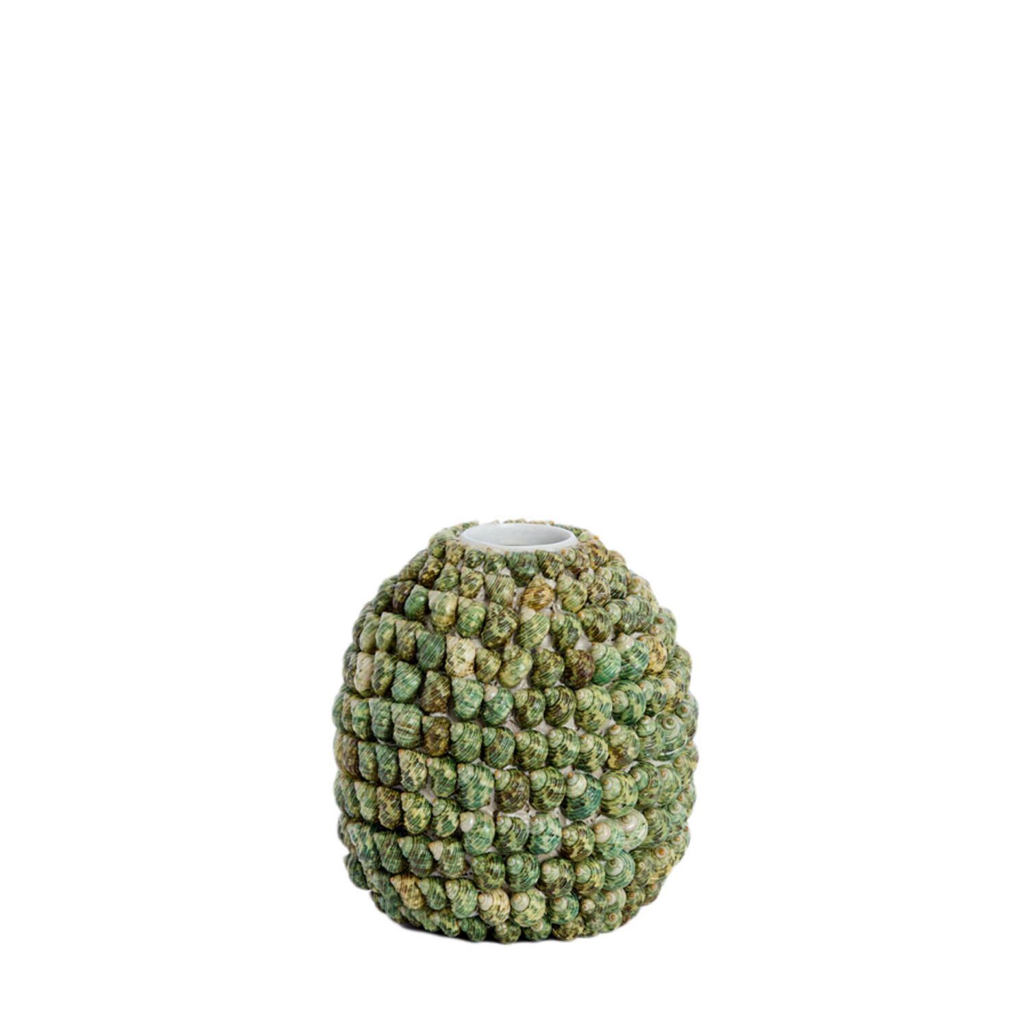 Vase deco Ø20,5x21,5 cm SHELL green