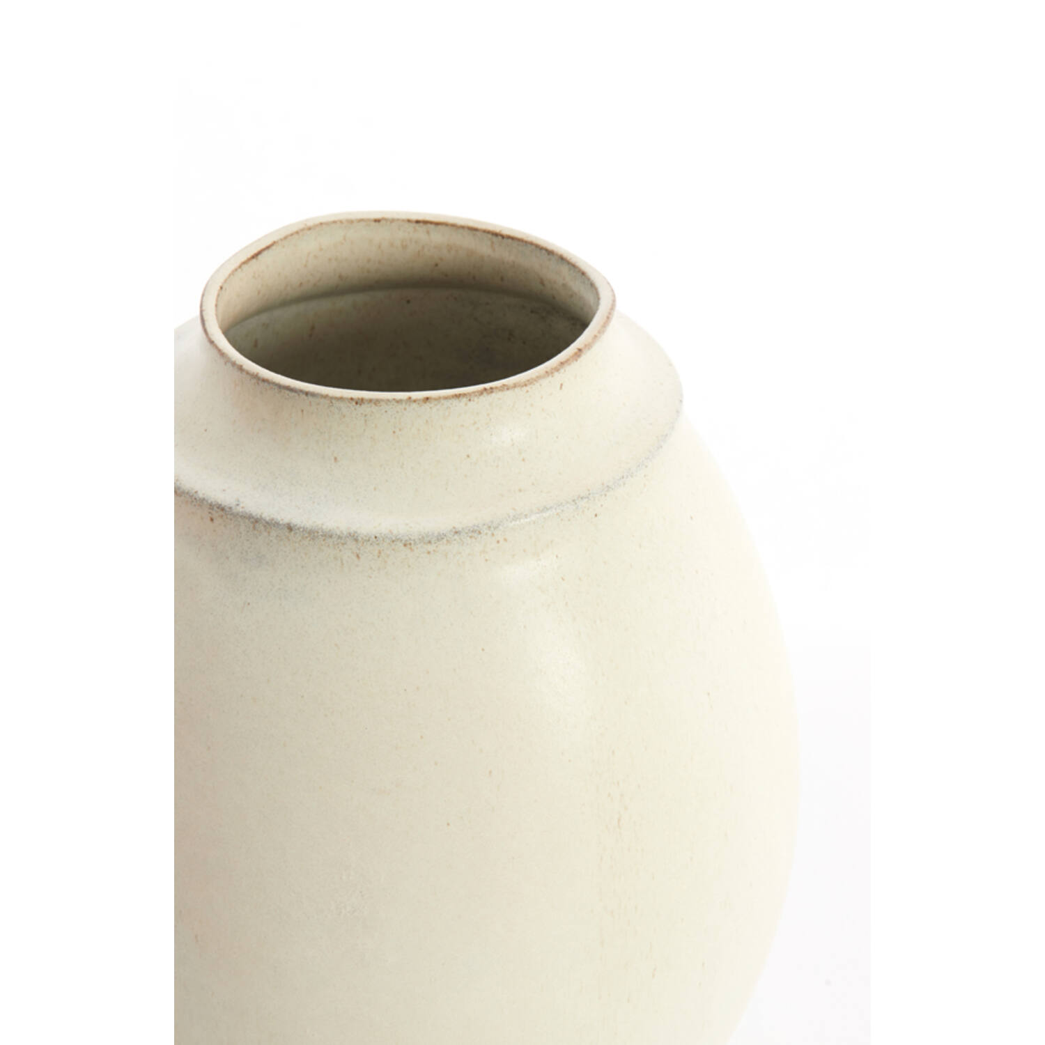 Vaas deco Ø24,5x33,5 cm LOREA keramiek mat crème