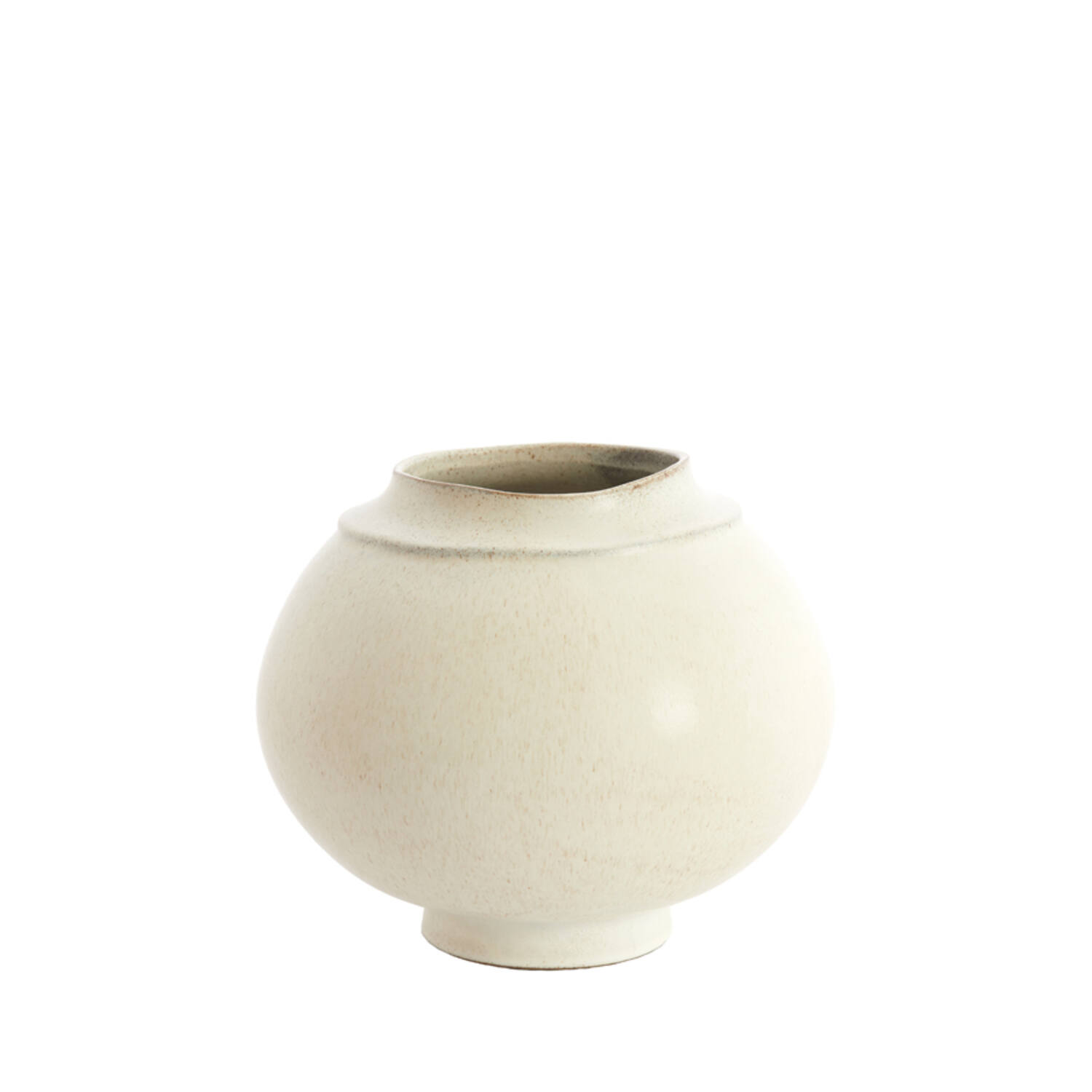 Vaas deco Ø29,5x25,5 cm LOREA keramiek mat crème