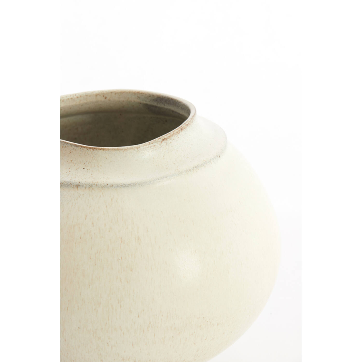 Vaas deco Ø29,5x25,5 cm LOREA keramiek mat crème