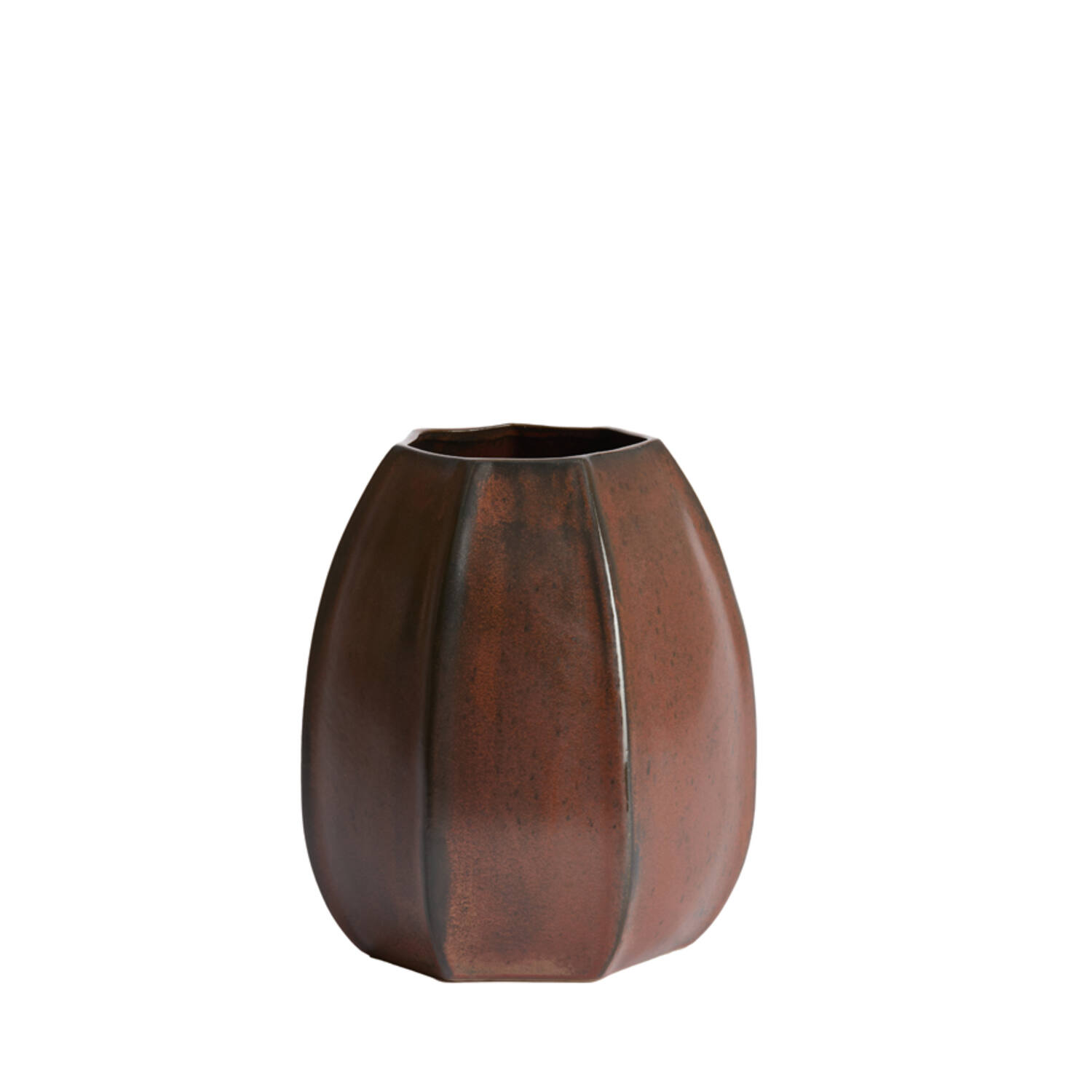 Vaas deco Ø23x26 cm SERRA keramiek mat donker rood-bruin