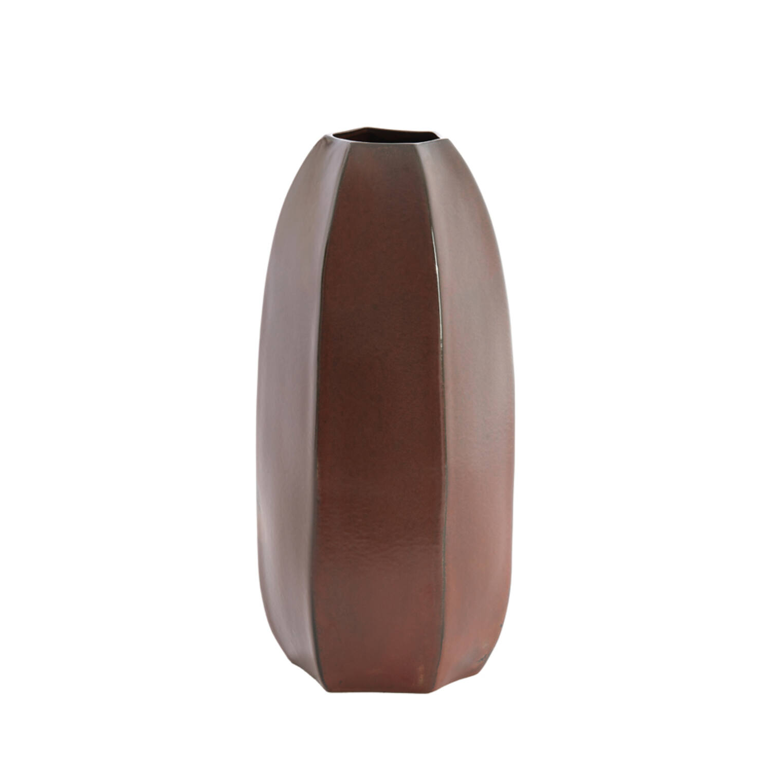 Vaas deco Ø20,5x45,5 cm SERRA keramiek mat donker rood-bruin