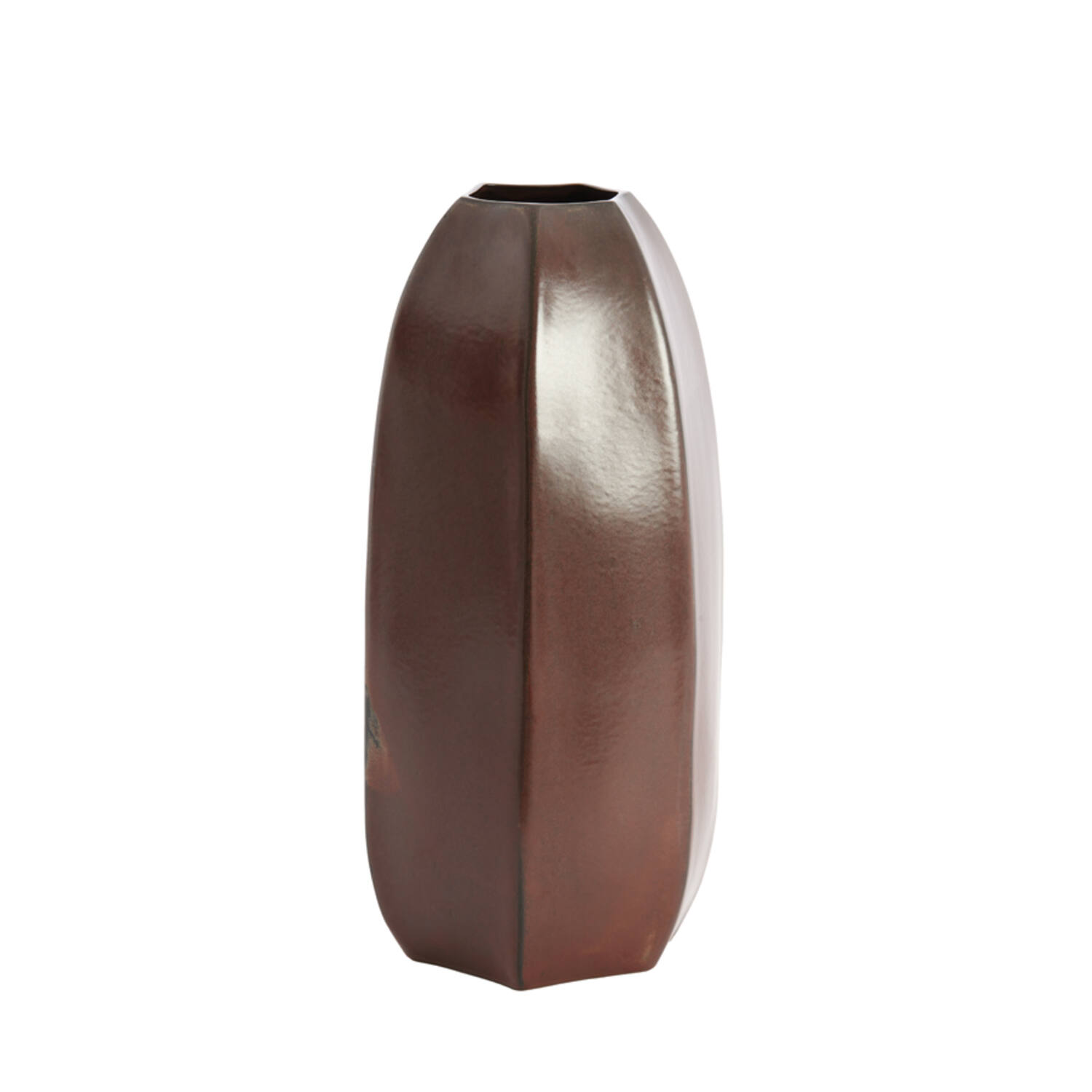 Vaas deco Ø20,5x45,5 cm SERRA keramiek mat donker rood-bruin