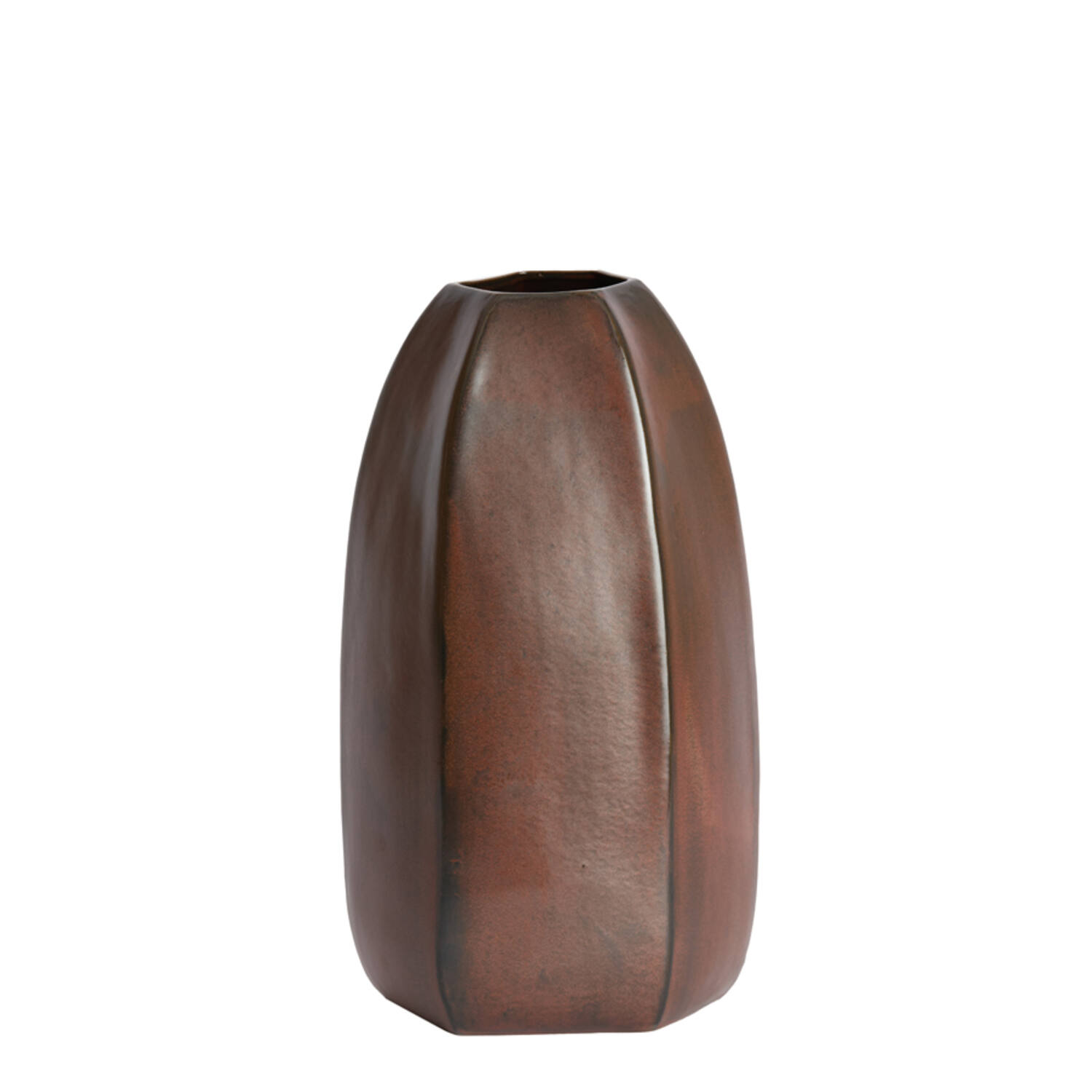 Vasija adorno Ø21x37 cm SERRA cerámica rojo oscuro mate-marrón