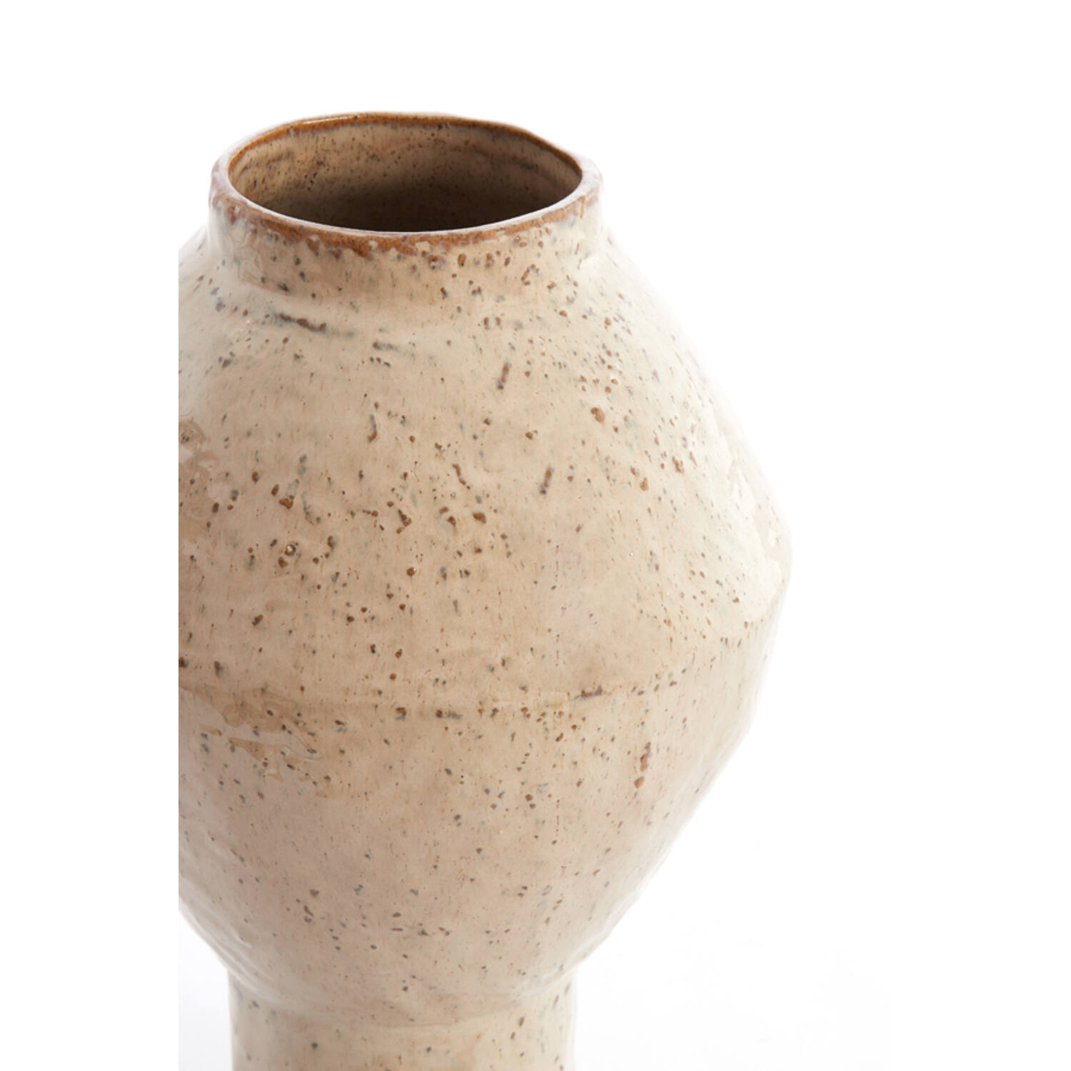 Vaas deco Ø22,5x33 cm VASORA keramiek glanzend taupe