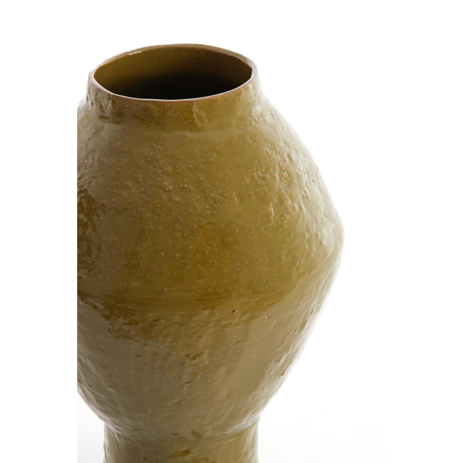 Vasija adorno Ø22,5x33 cm VASORA cerámica verde oliva brillante
