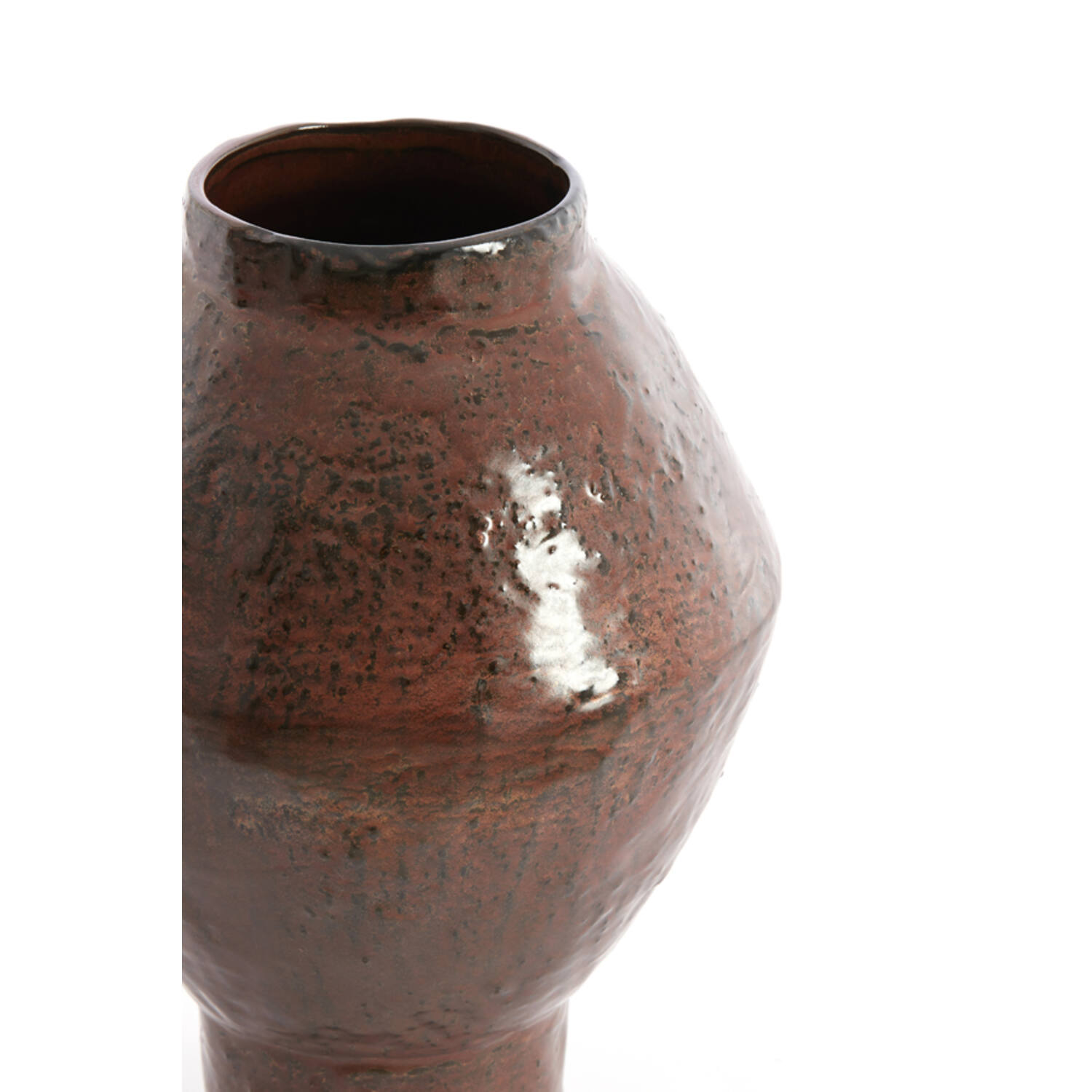 Vasija adorno Ø22,5x33 cm VASORA cerámica rojo mate-marrón mate
