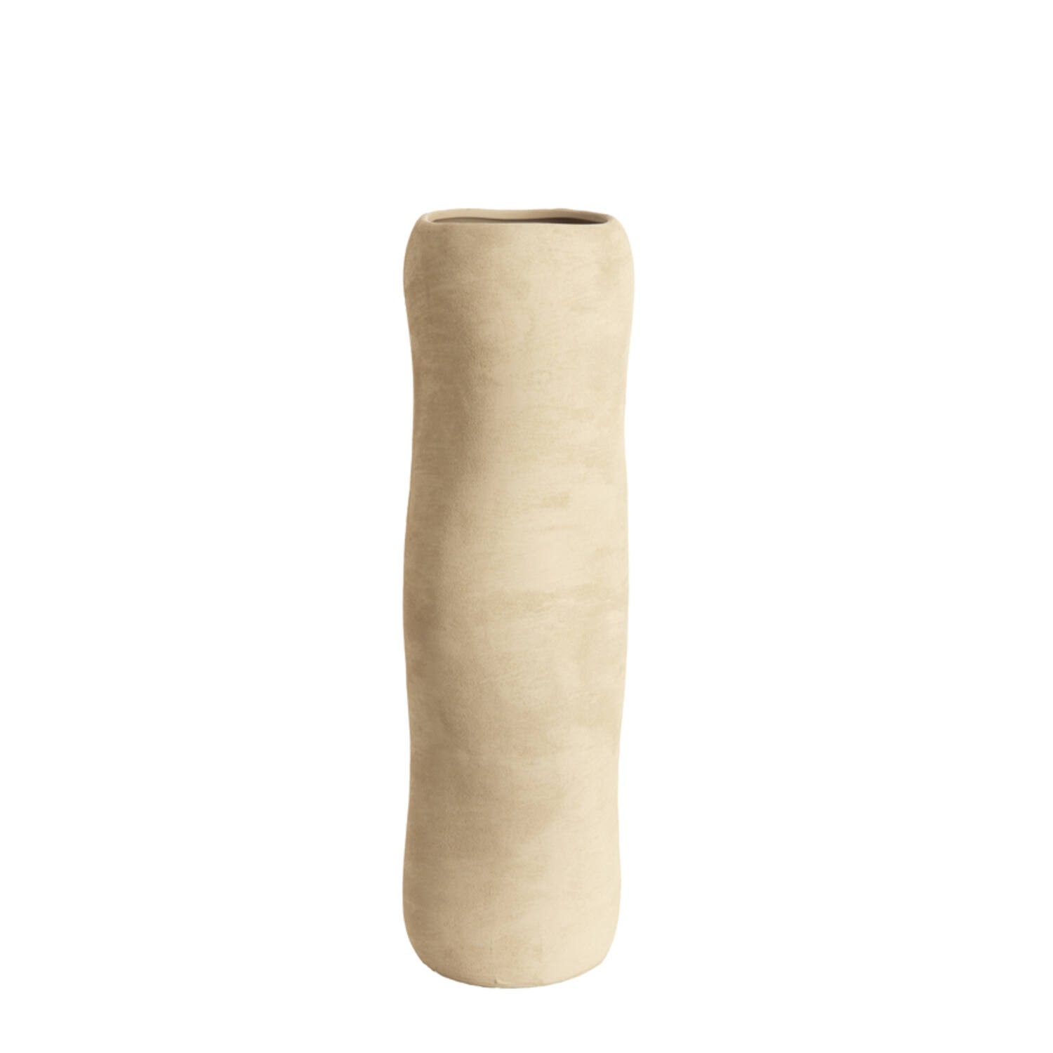 Vaas deco Ø16,5x56 cm SERAFINA keramiek licht bruin