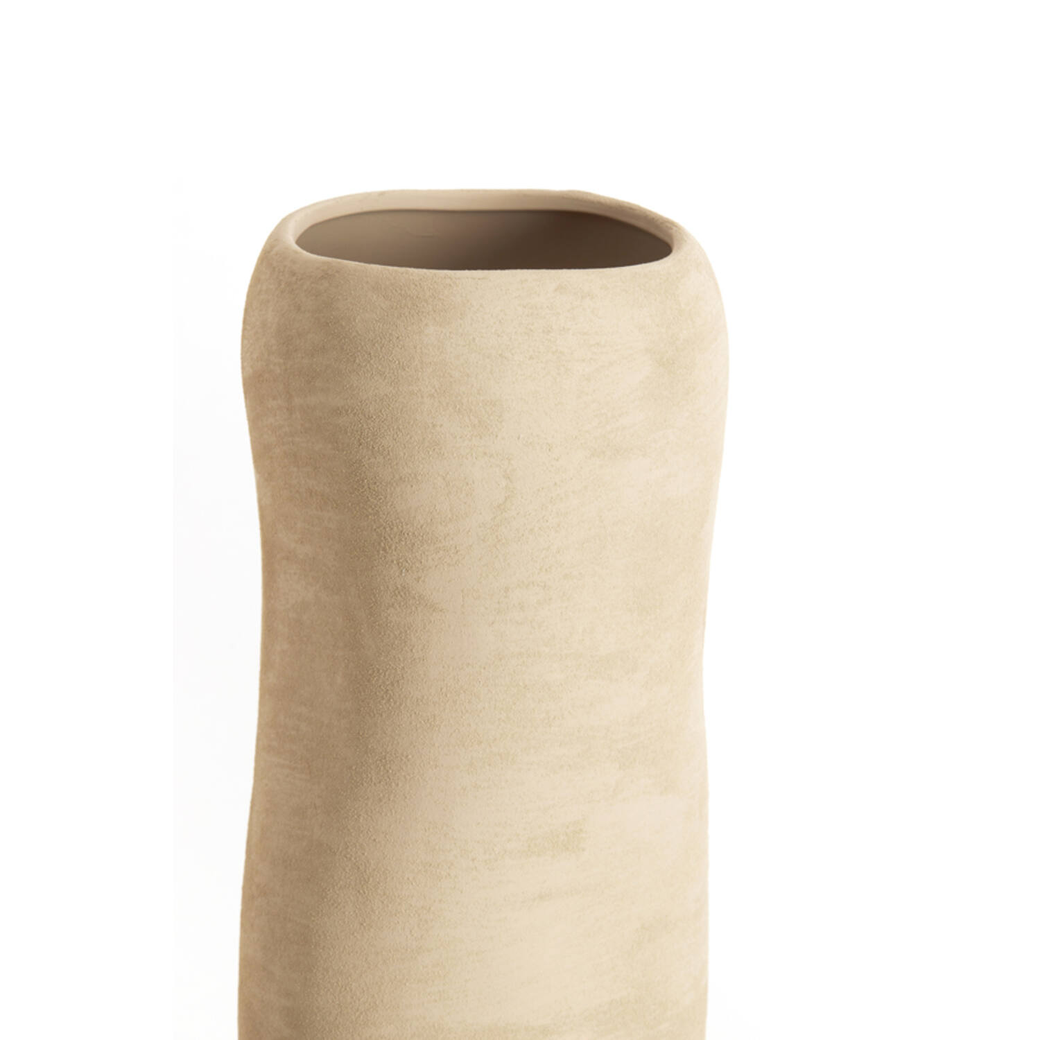 Vaas deco Ø16,5x56 cm SERAFINA keramiek licht bruin