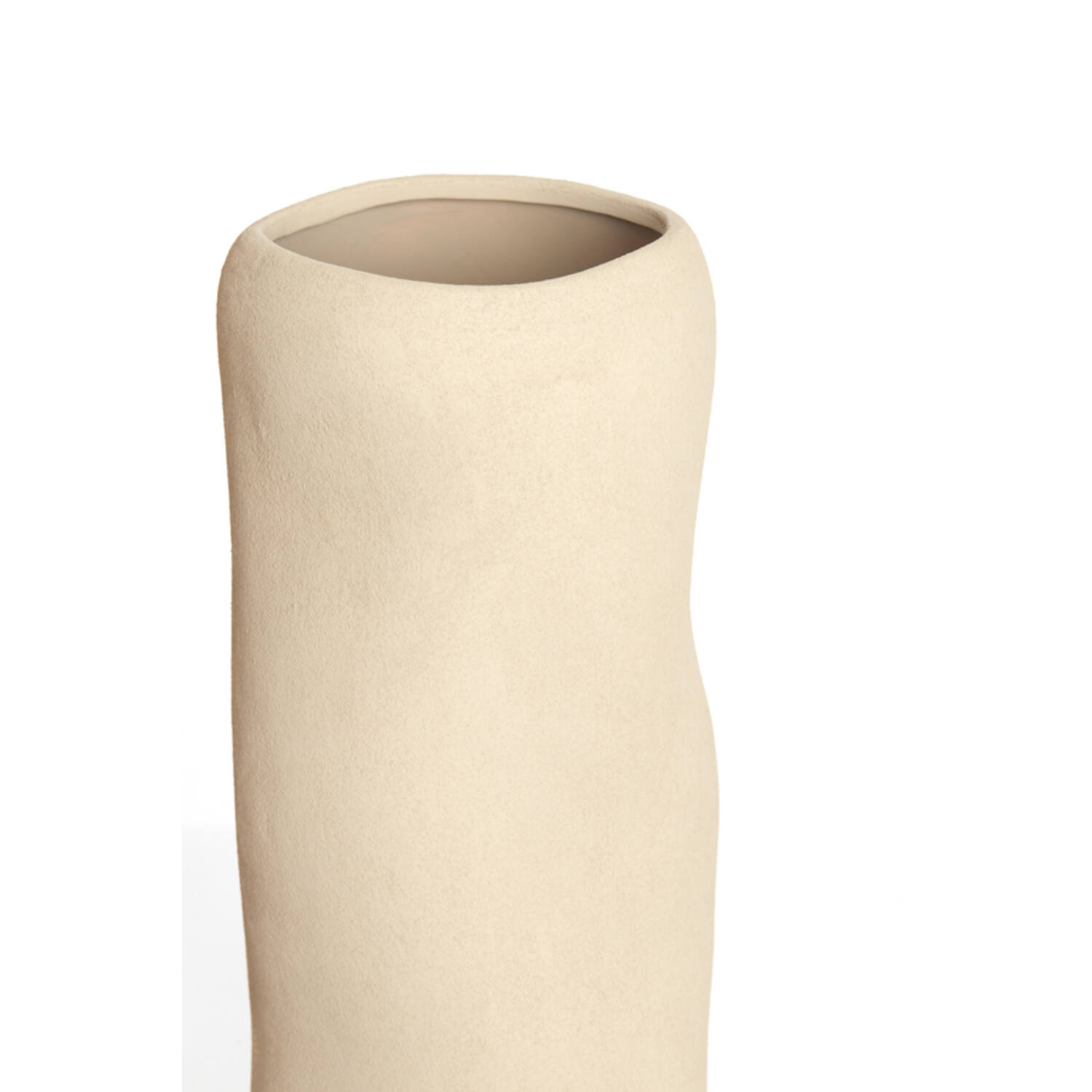 Vaas deco Ø15,5x38 cm SERAFINA keramiek licht bruin