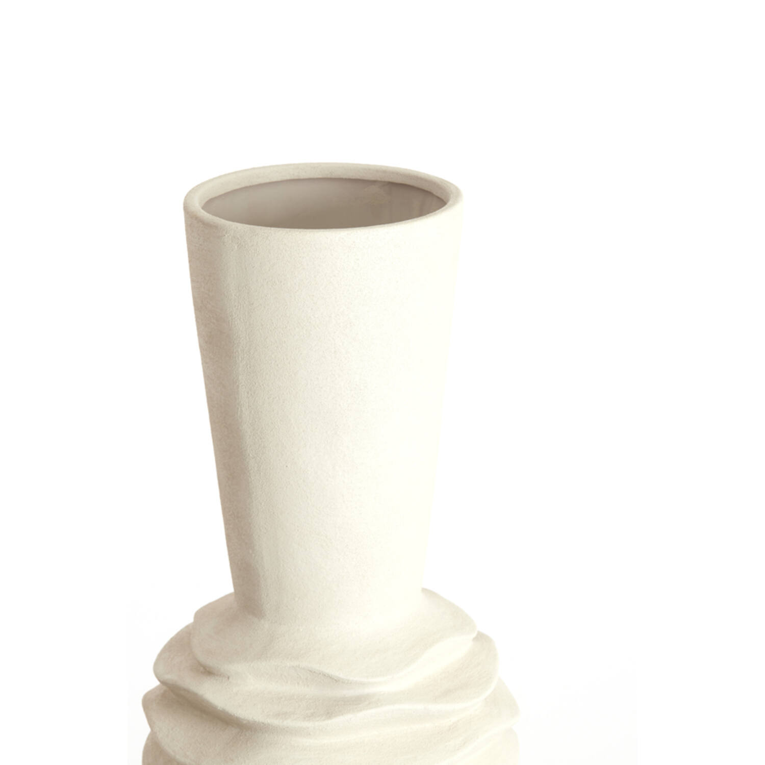 Vaas deco Ø24,5x73 cm OLIVORA keramiek crème