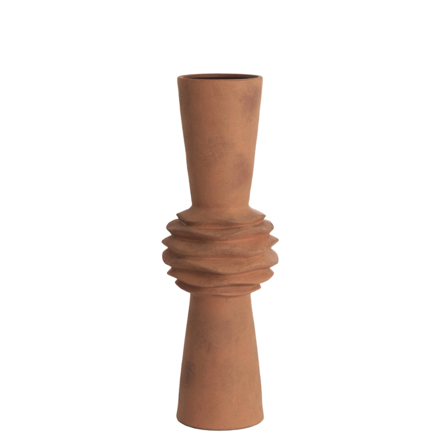 Vaas deco Ø24,5x73 cm OLIVORA keramiek terra