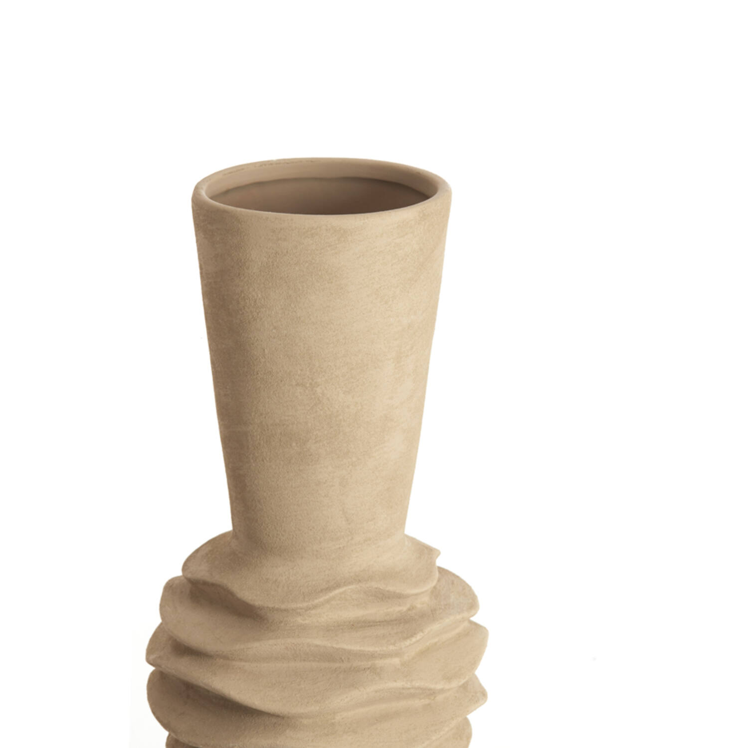 Vase deco Ø21x60 cm OLIVORA ceramics light brown