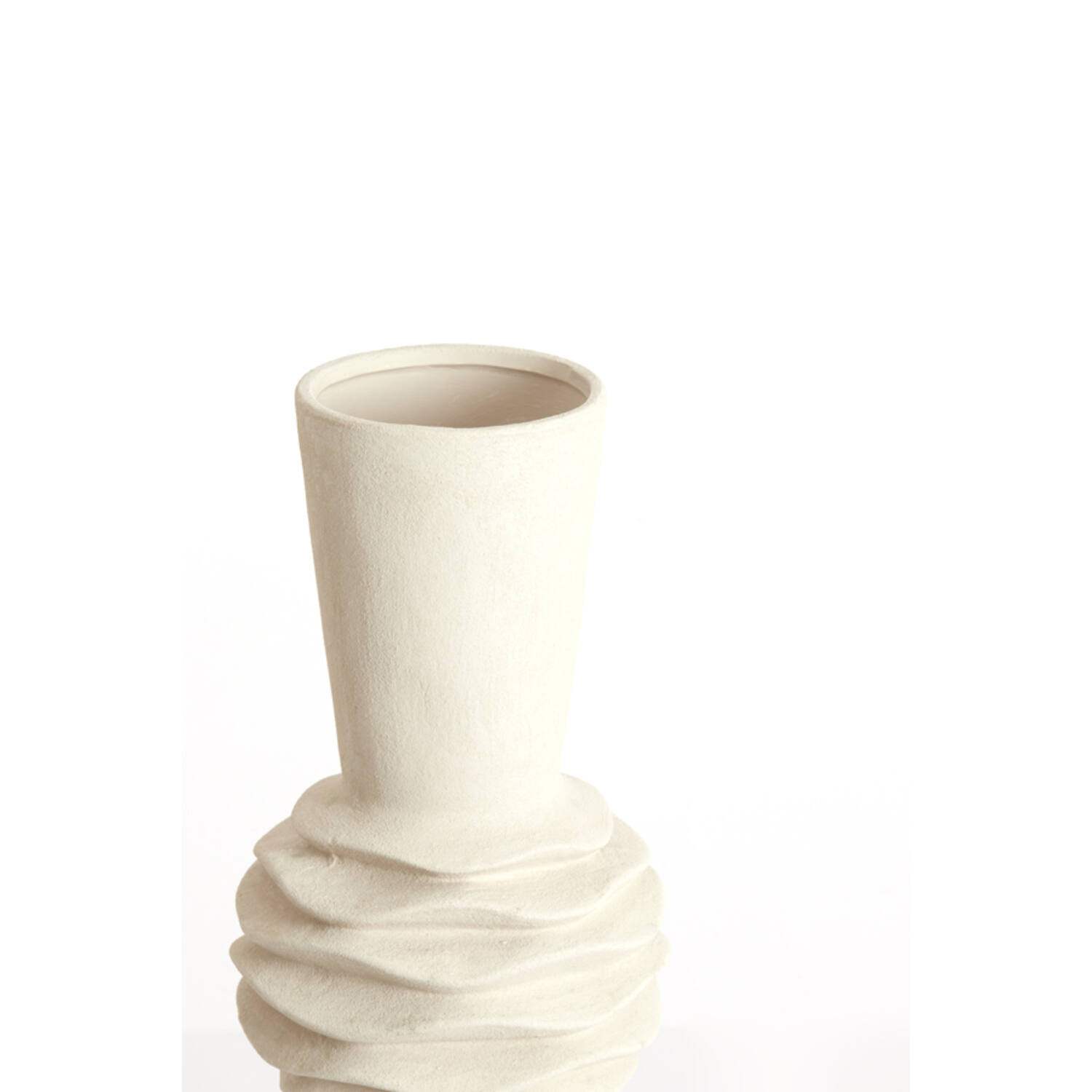 Vaas deco Ø18x47,5 cm OLIVORA keramiek crème
