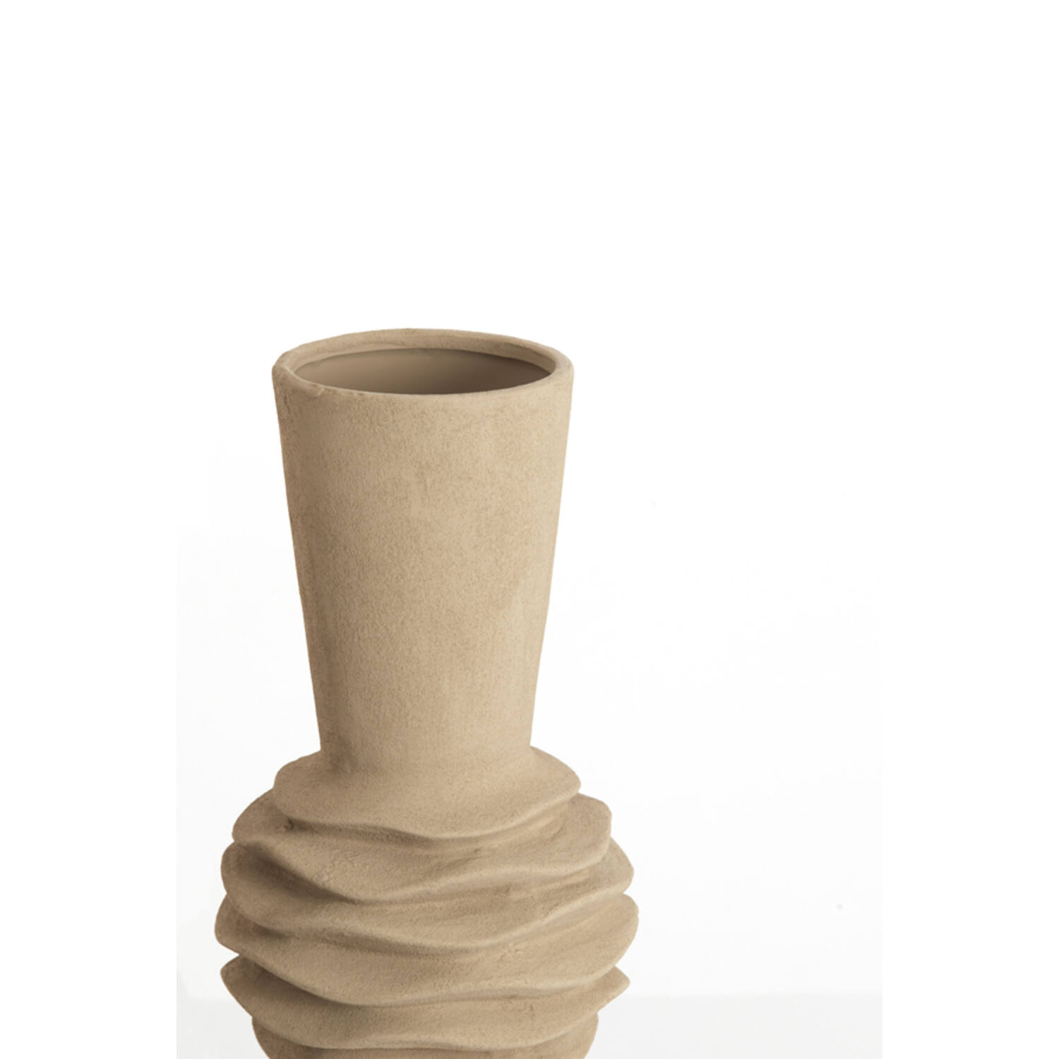 Vase deco Ø18x47,5 cm OLIVORA ceramics light brown