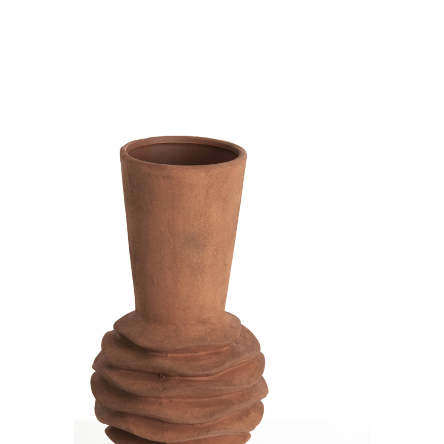 Vaas deco Ø18x47,5 cm OLIVORA keramiek terra