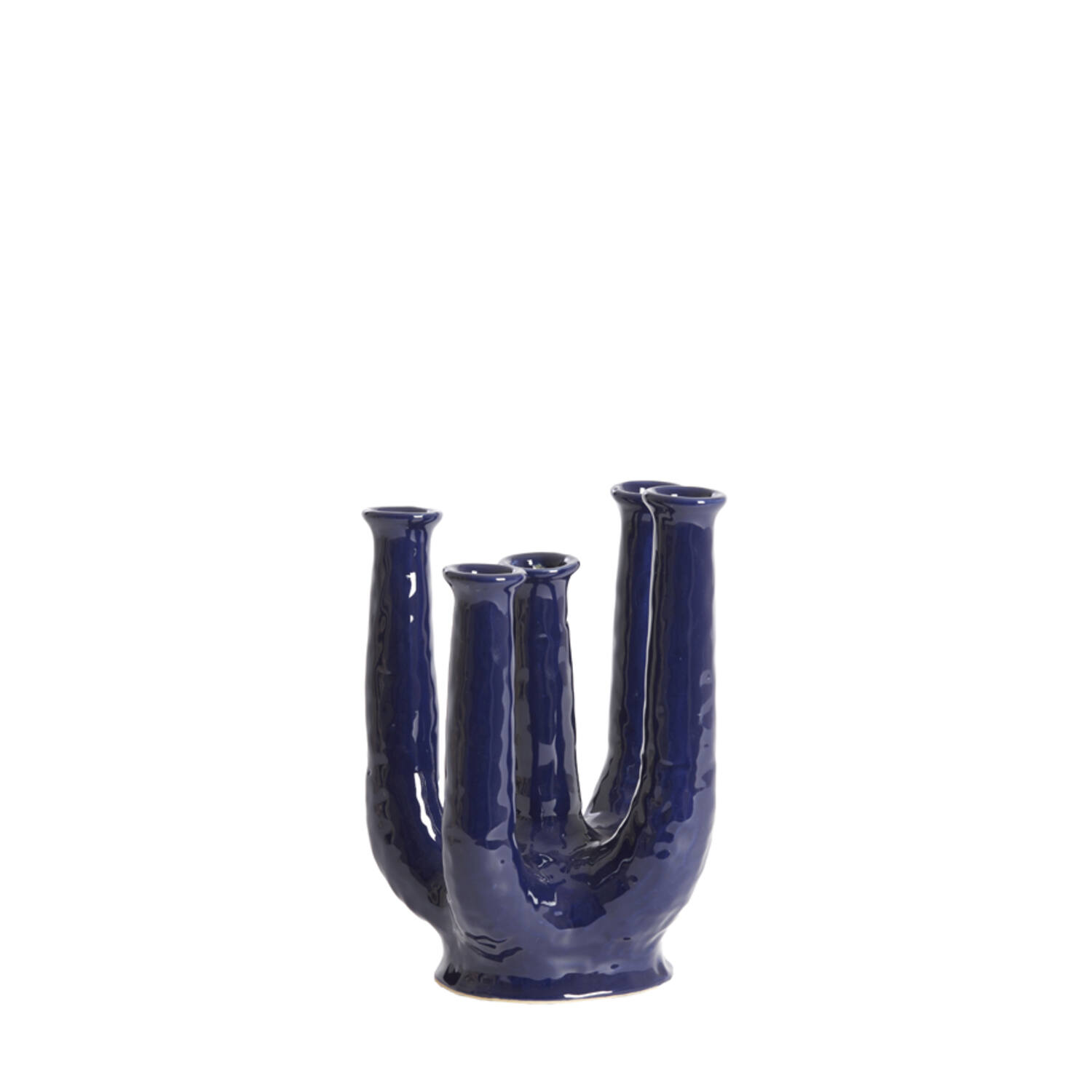 Vasija adorno 20x14x25 cm LEONJO cerámica azul oscuro