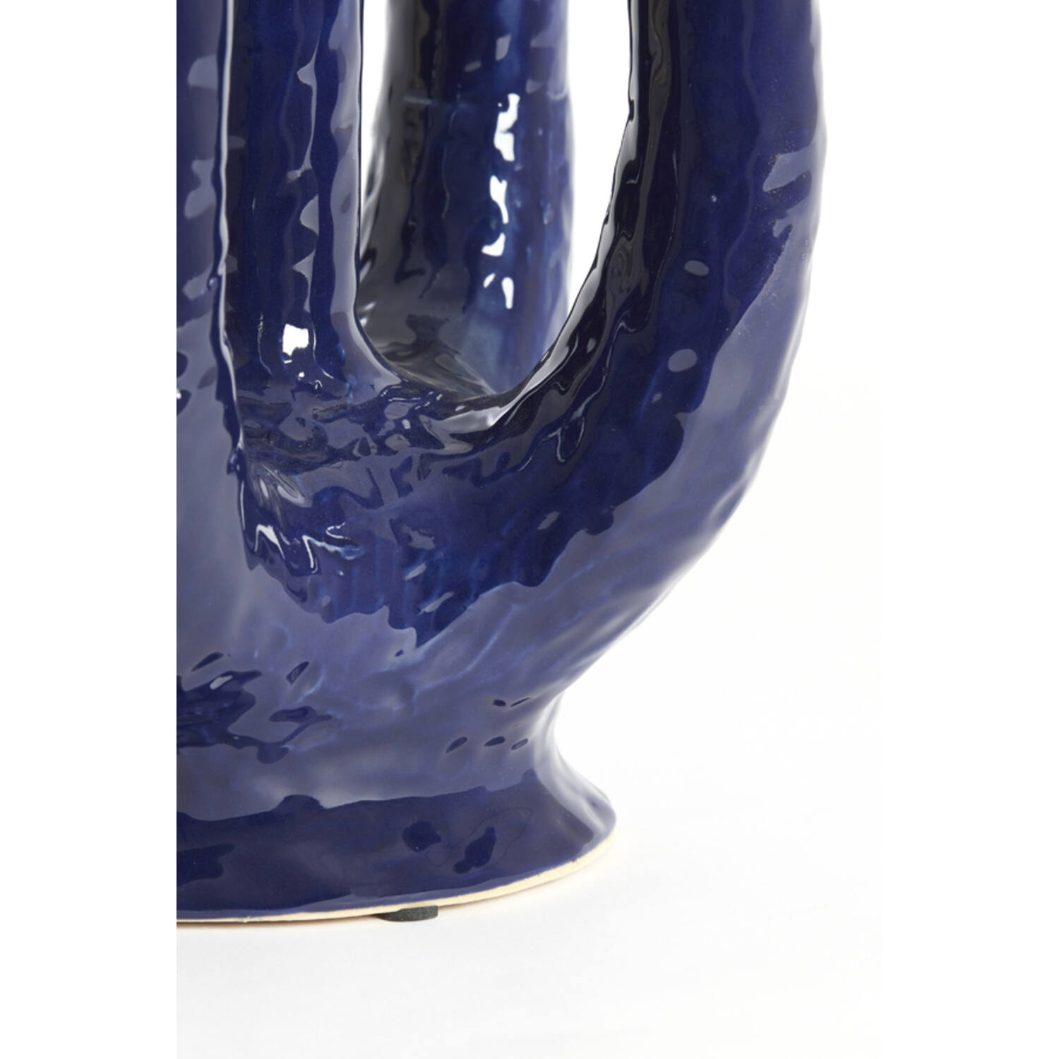 Vasija adorno 20x14x25 cm LEONJO cerámica azul oscuro