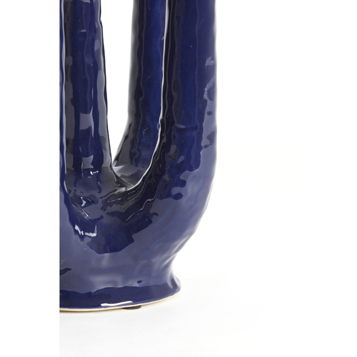 Vaas deco 22x16,5x30 cm LEONJO keramiek donker blauw
