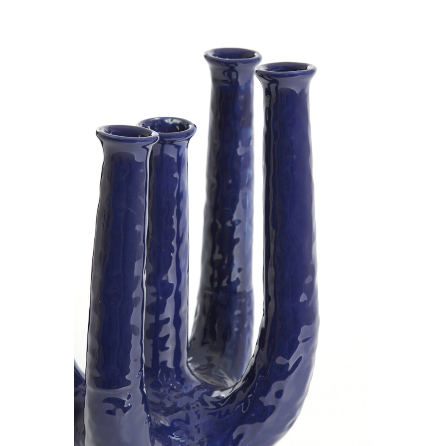 Vaas deco 24x18x36 cm LEONJO keramiek donker blauw
