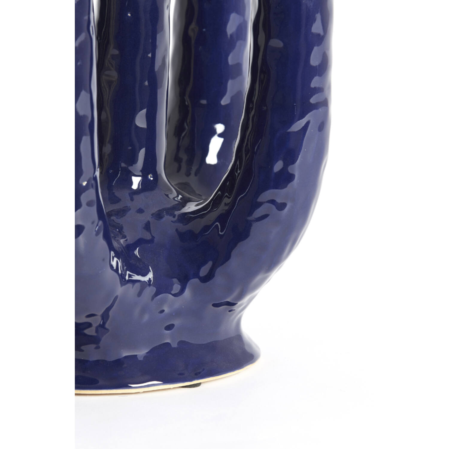 Vaas deco 24x18x36 cm LEONJO keramiek donker blauw