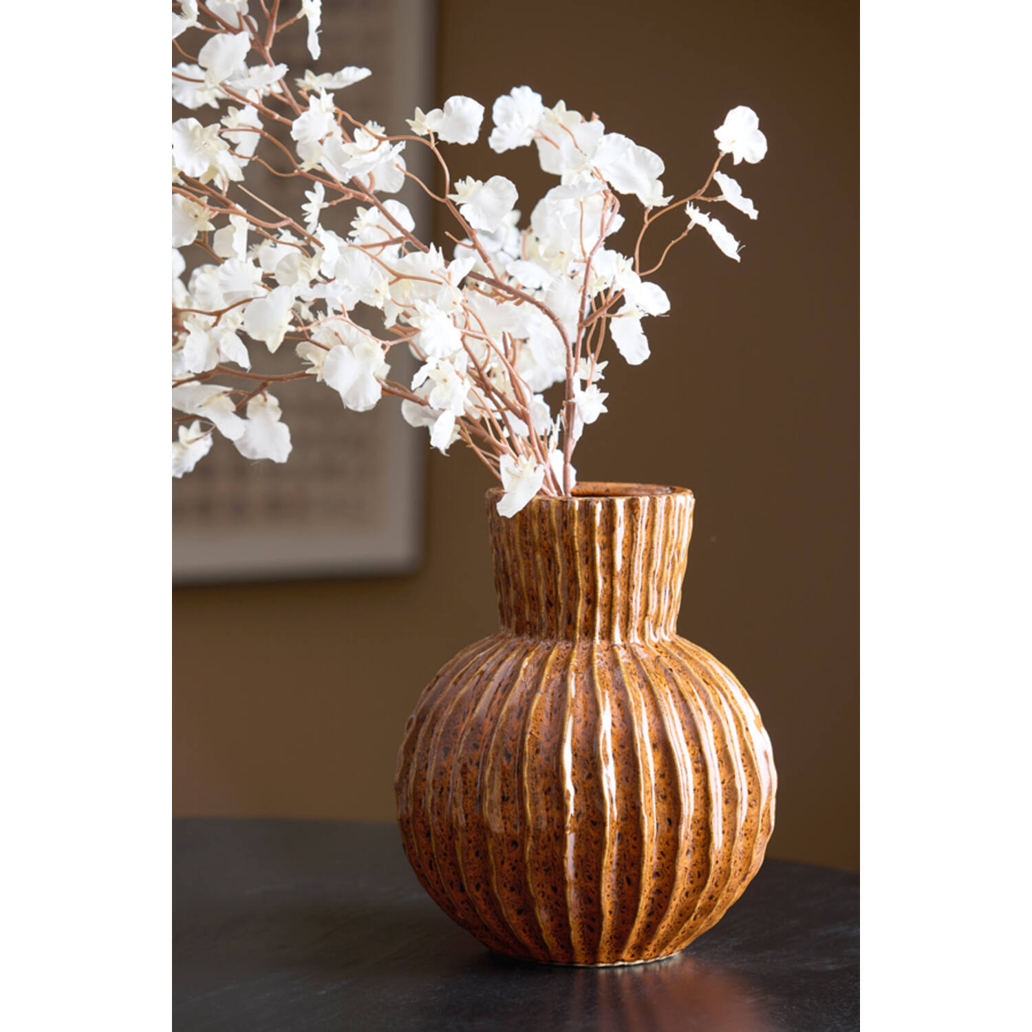 Vase deco Ø25x30 cm ZIRJA ceramics orange