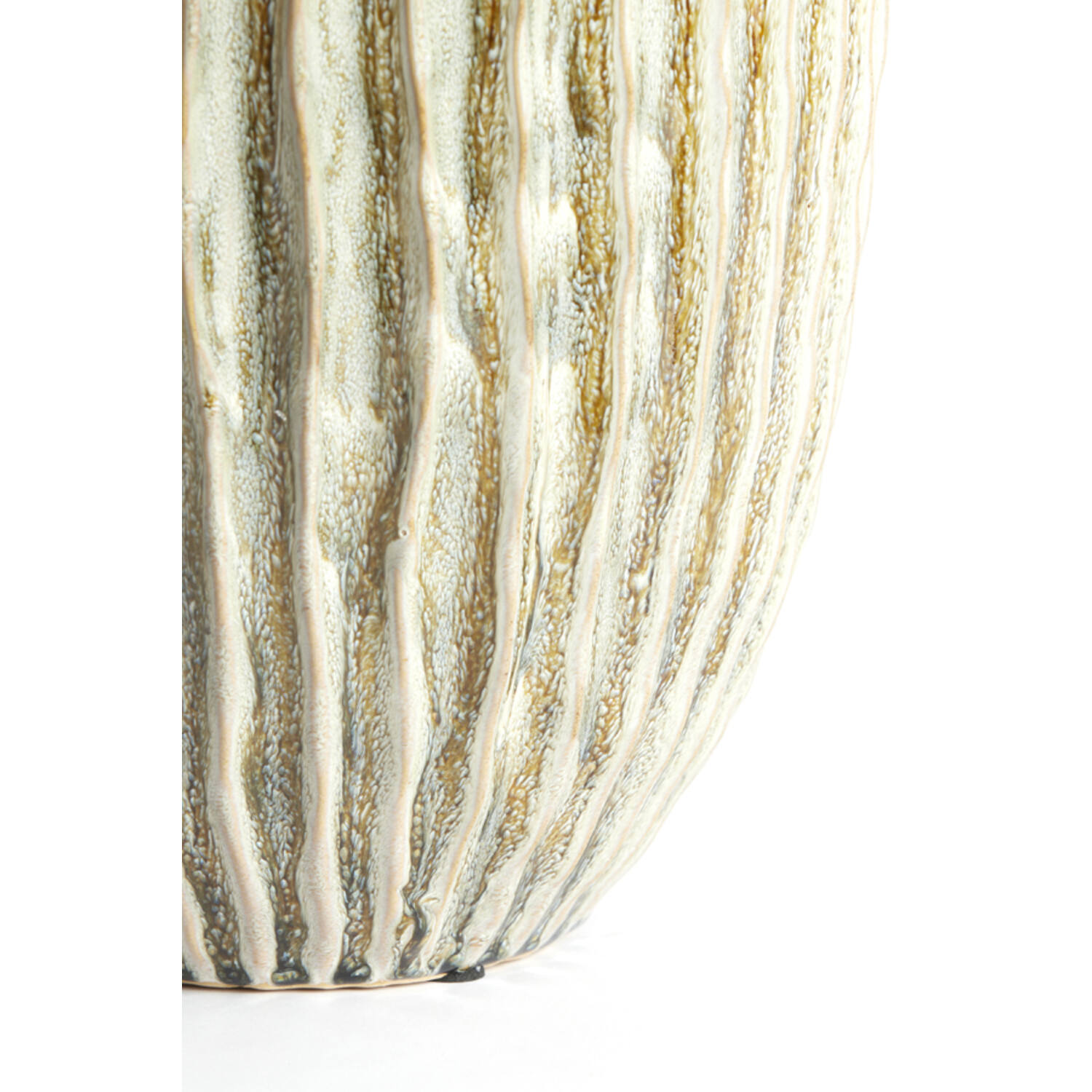Vaas deco Ø25x28 cm TALEA keramiek olijf groen-crème
