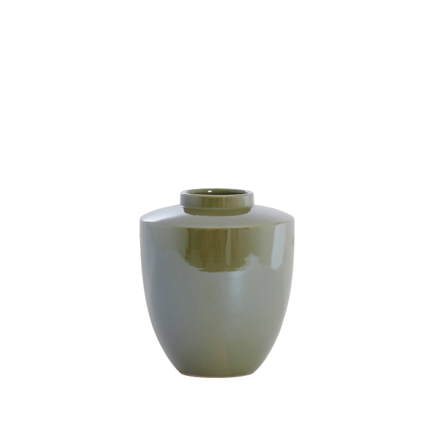 Vaas deco Ø25x28 cm TALEA keramiek olie licht groen
