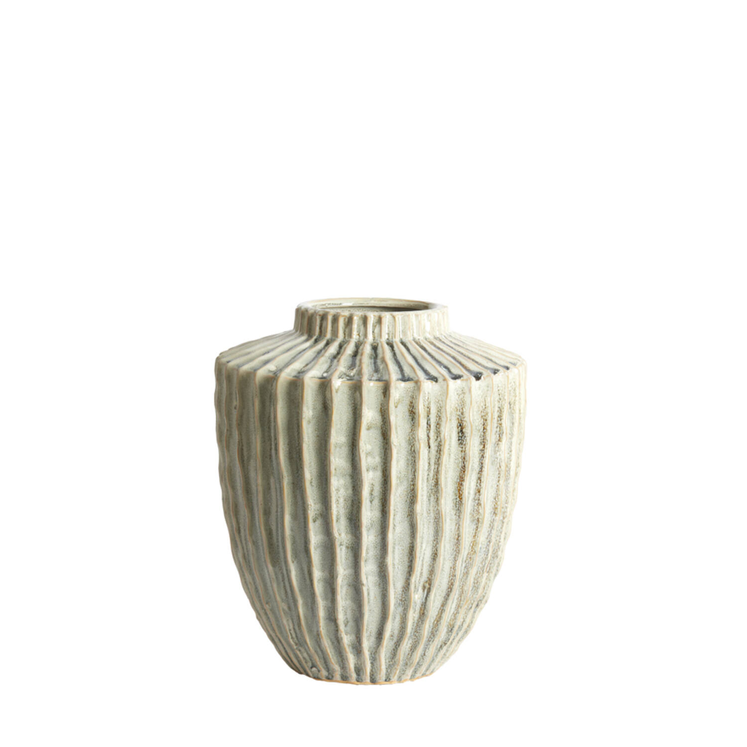 Vase deco Ø30x32 cm TALEA ceramics olive green-cream