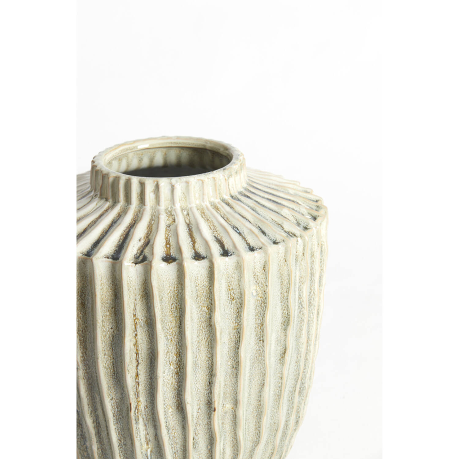 Vase deco Ø30x32 cm TALEA ceramics olive green-cream