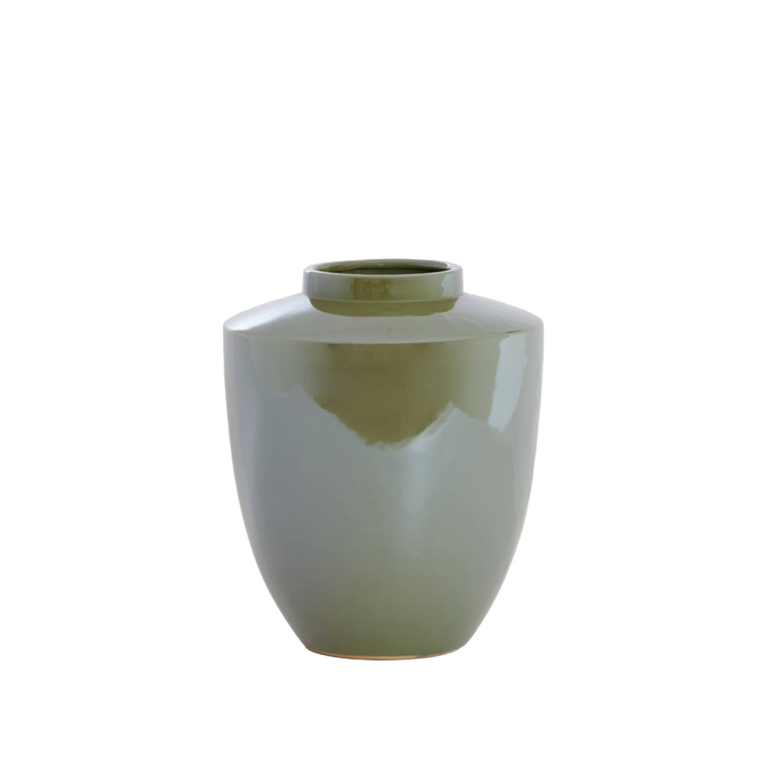 Vaas deco Ø30x32 cm TALEA keramiek olie licht groen