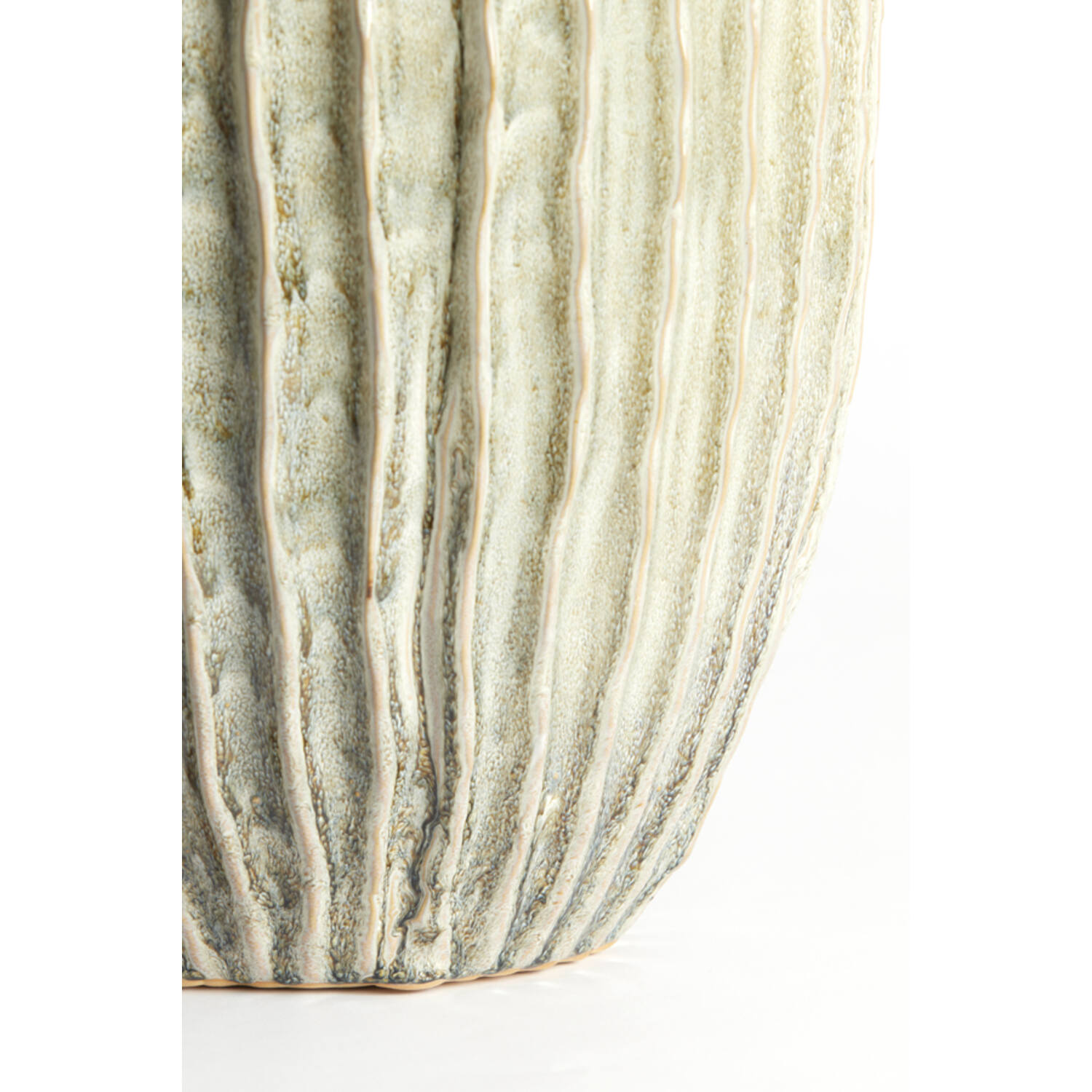 Vaas deco Ø32x40 cm TALEA keramiek olijf groen-crème