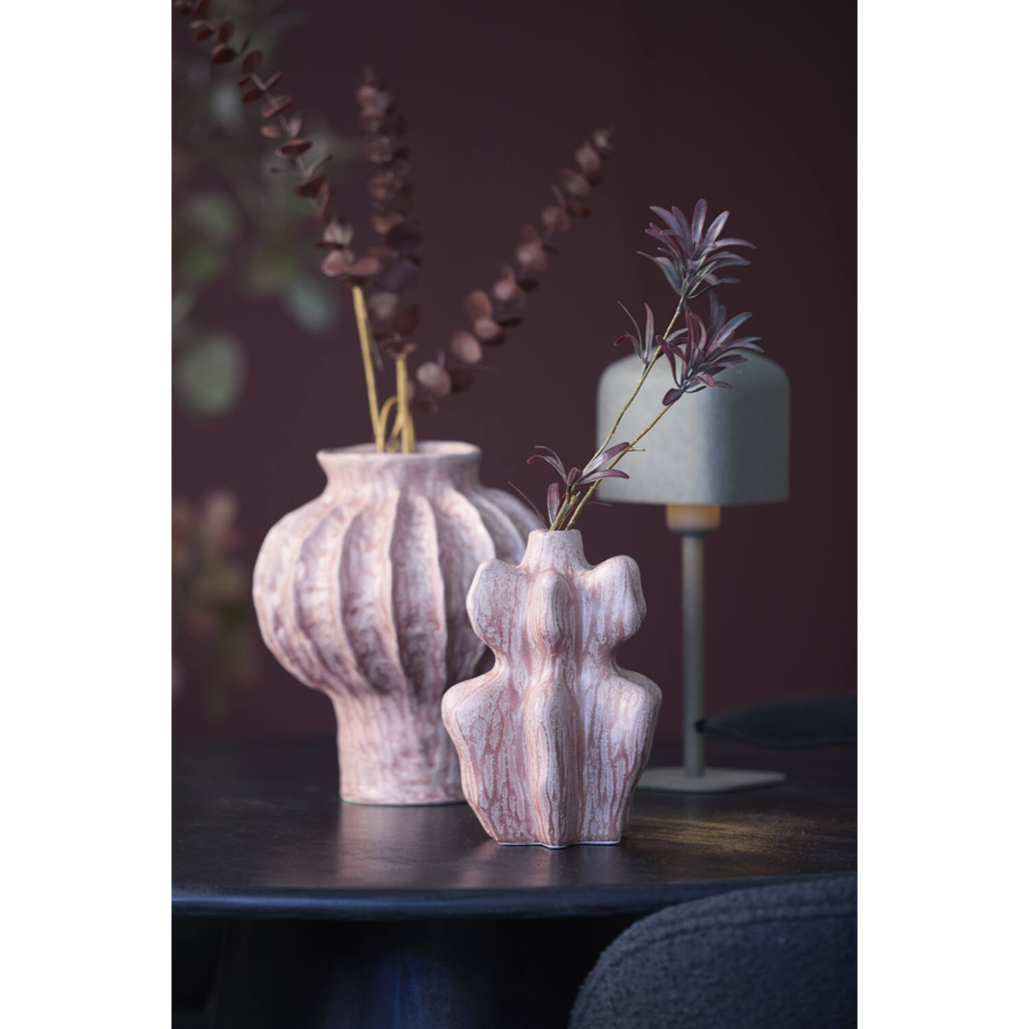 Vase deco 17,5x16x23,5 cm NARA ceramics coral-red