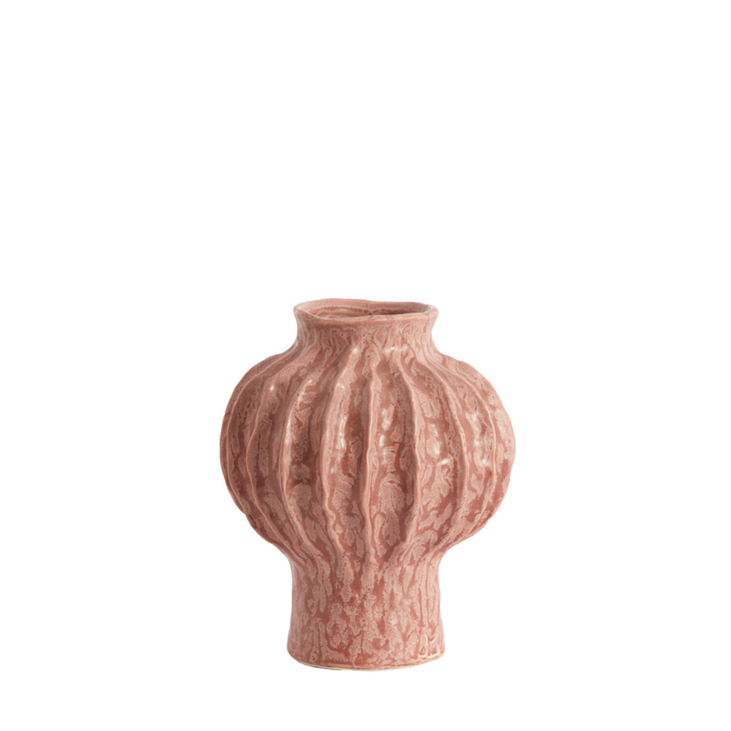 Vase deco Ø20x24 cm HAKONE ceramics coral-red
