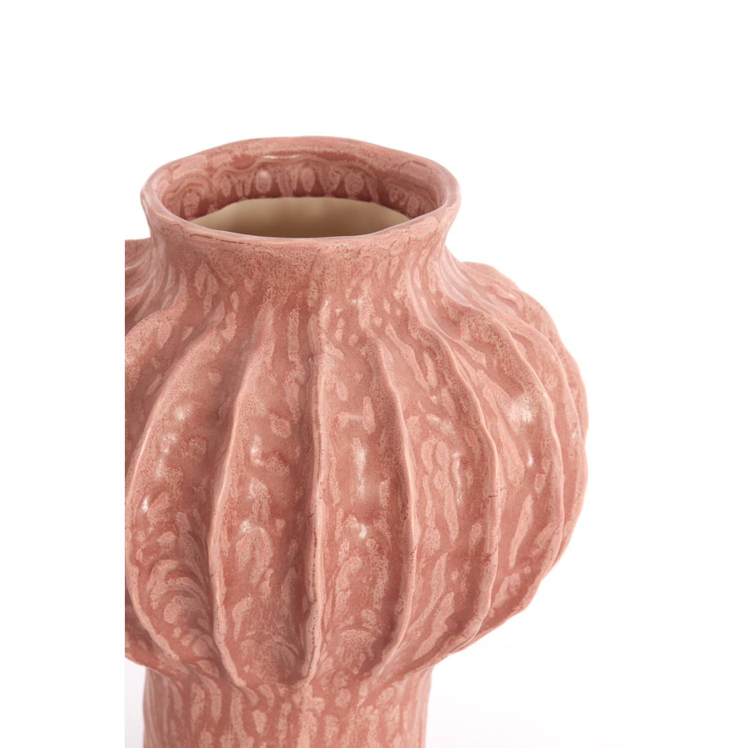 Vase deco Ø20x24 cm HAKONE ceramics coral-red