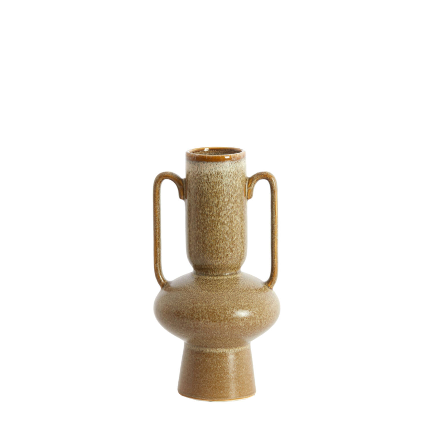 Vaas deco Ø17x32,5 cm OTARU keramiek olijf groen