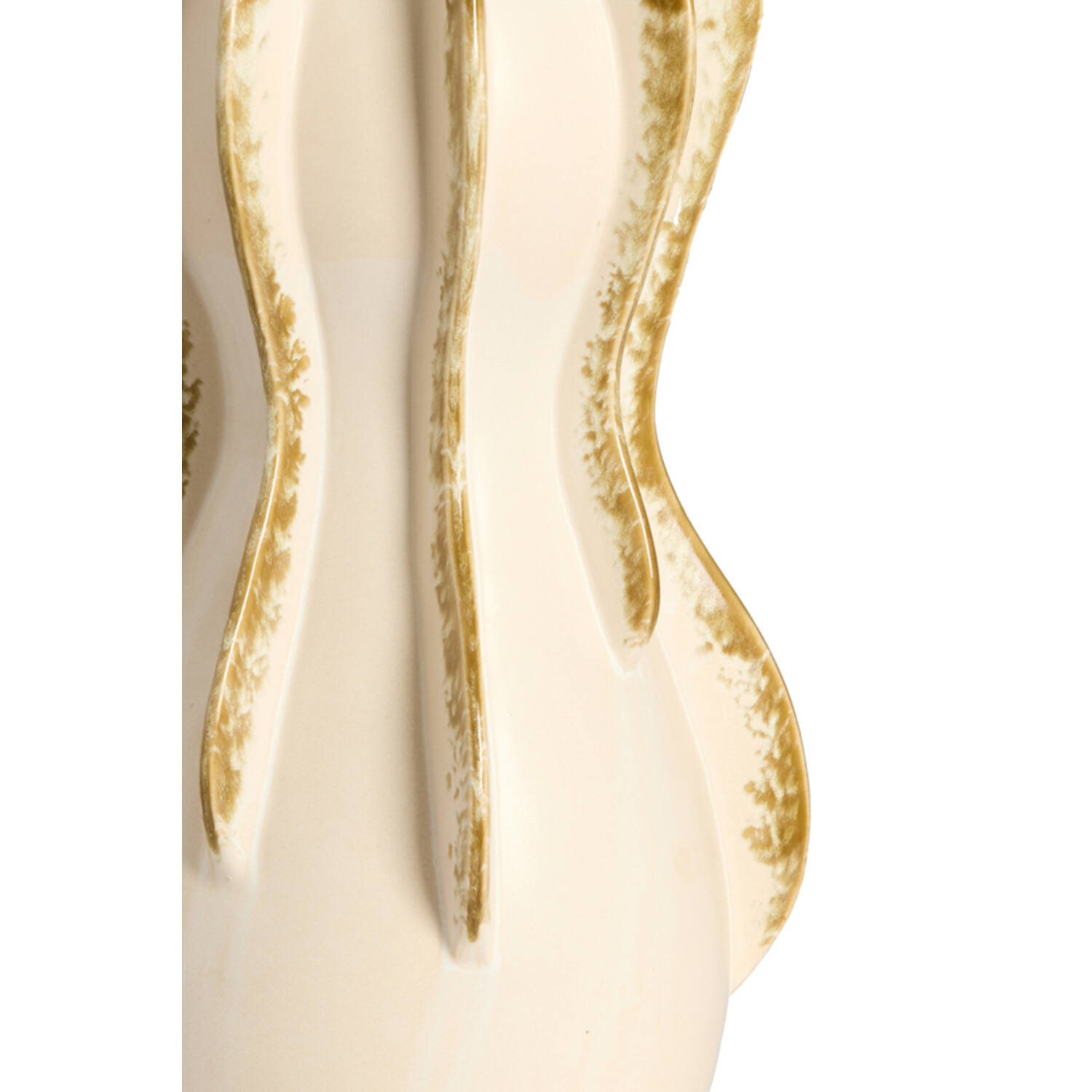 Vase deco Ø16x27 cm MAGOME ceramics cream+olive green