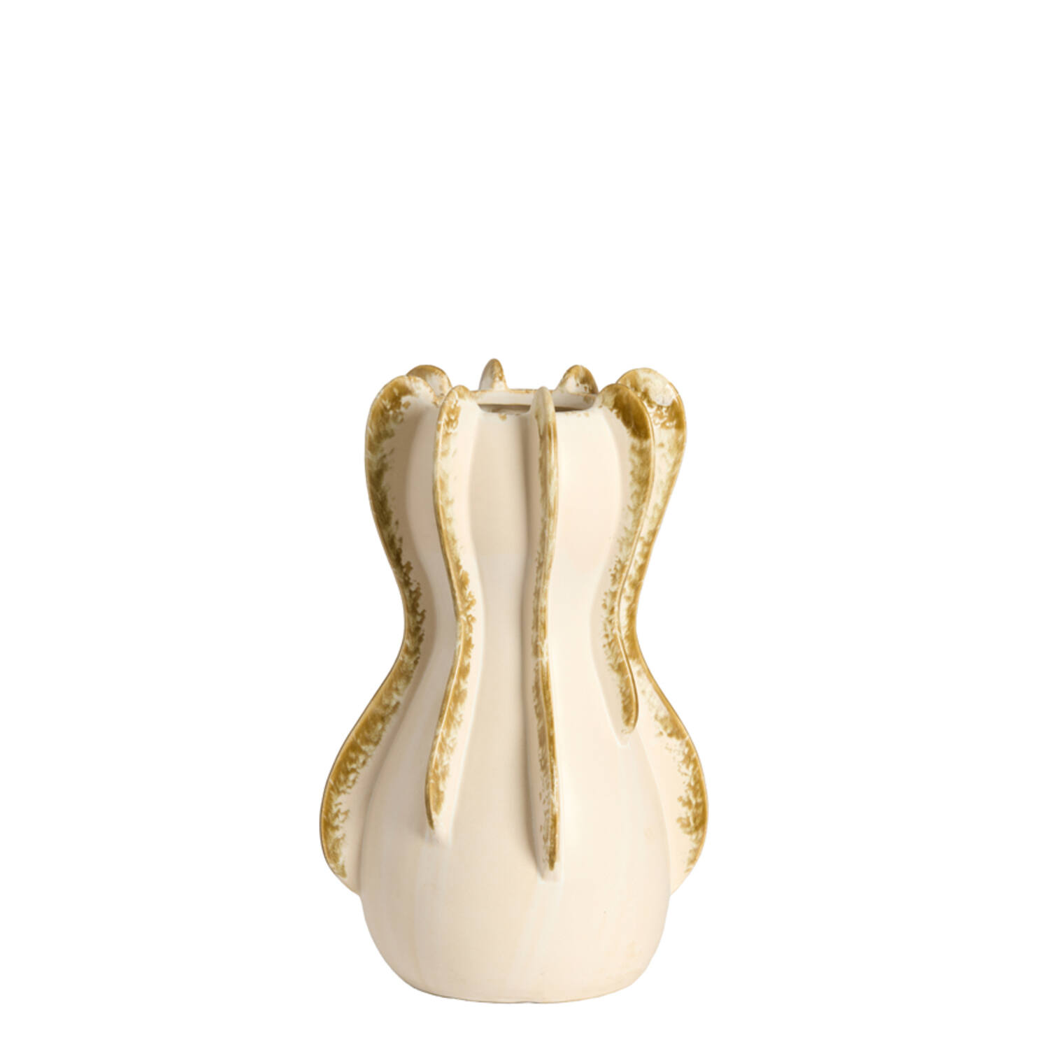 Vase deco Ø18,5x34 cm MAGOME ceramics cream+olive green