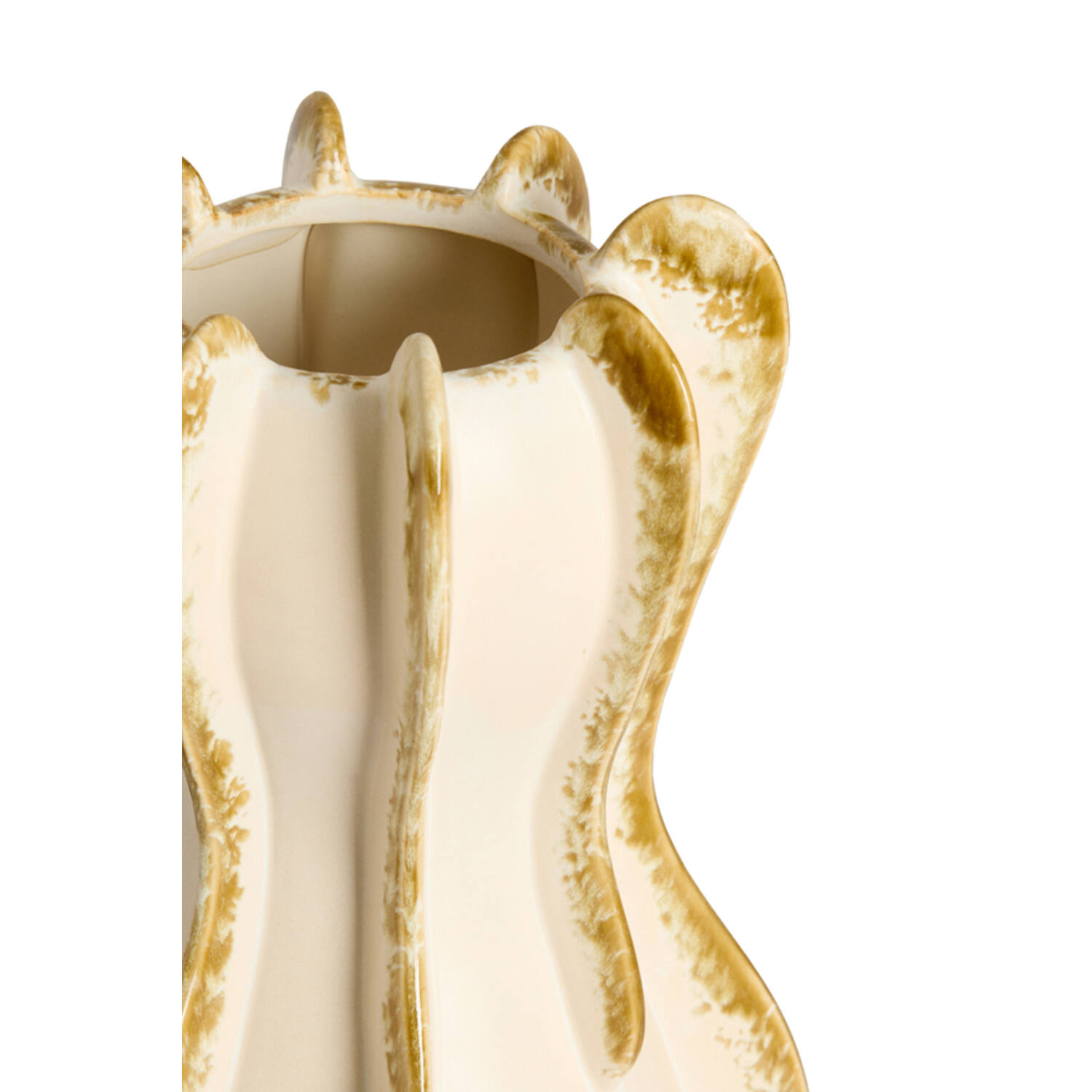 Vase deco Ø18,5x34 cm MAGOME ceramics cream+olive green