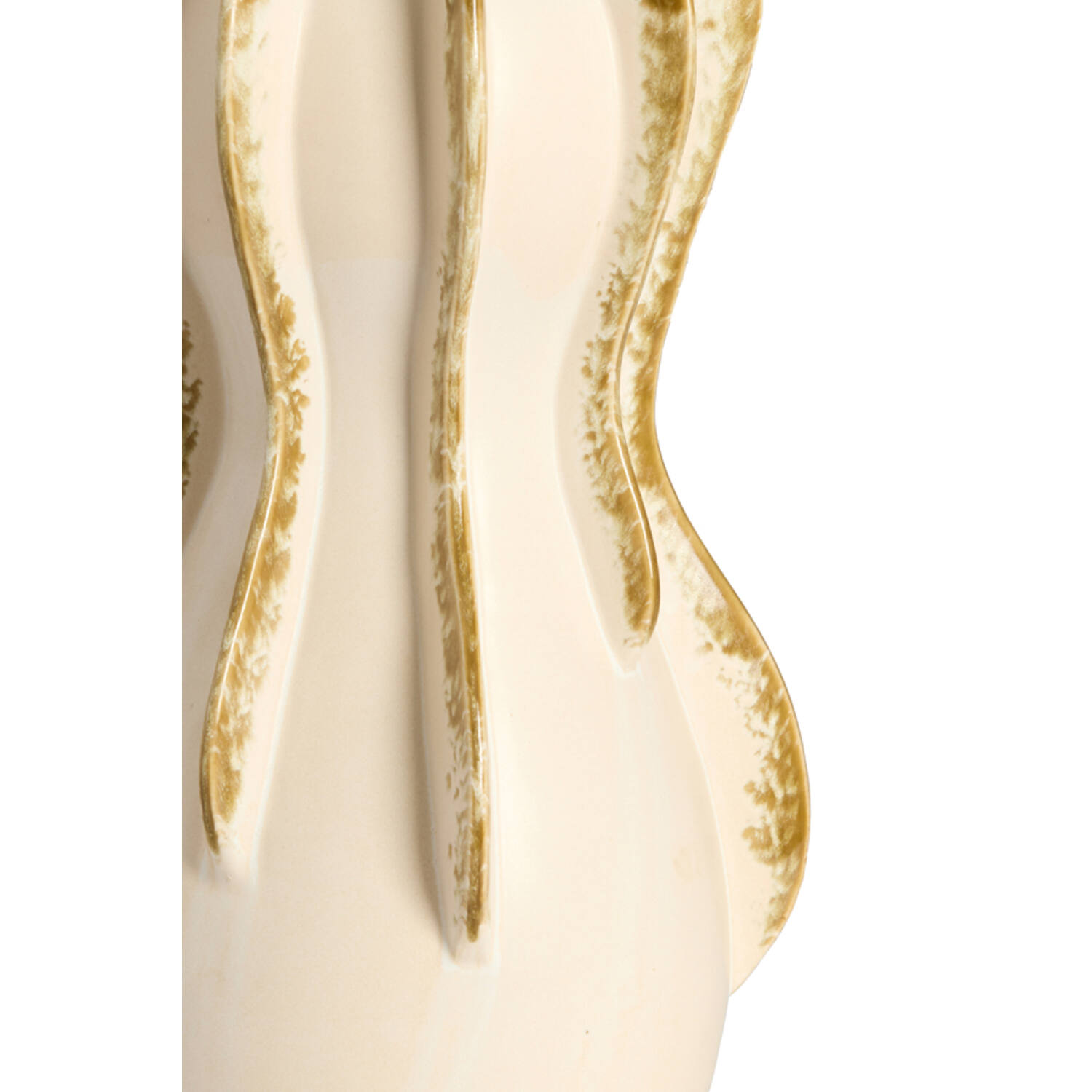 Vase deco Ø18,5x34 cm MAGOME ceramics cream+olive green