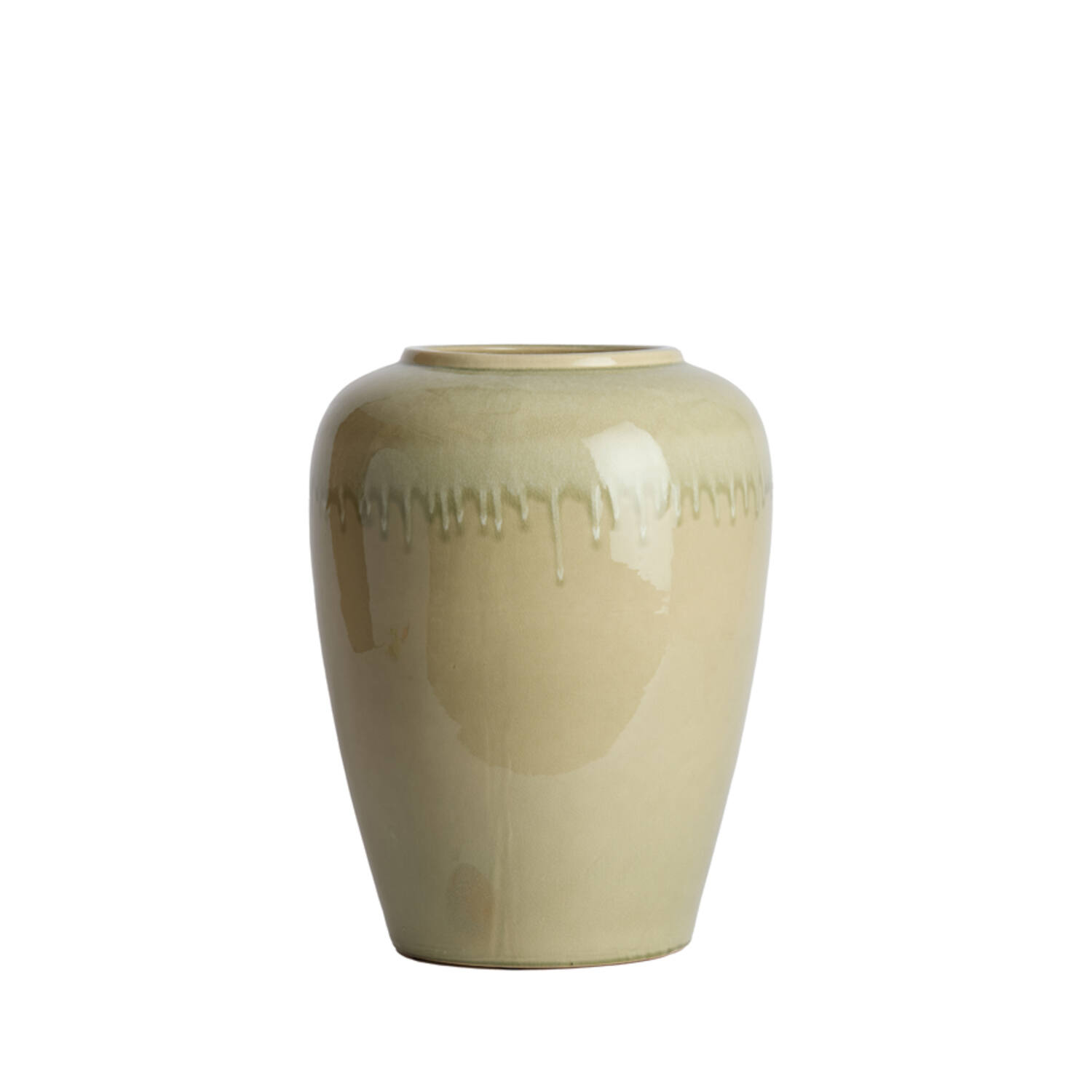 Vaas deco Ø40x52 cm VALERIA keramiek licht groen+crème
