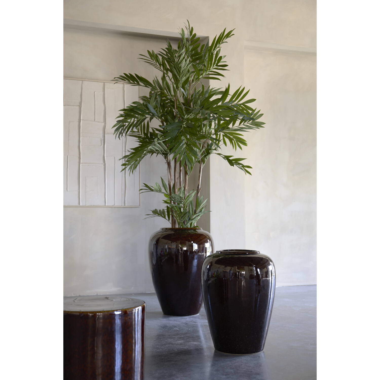 Vase deco Ø50x64 cm VALERIA ceramics dark brown