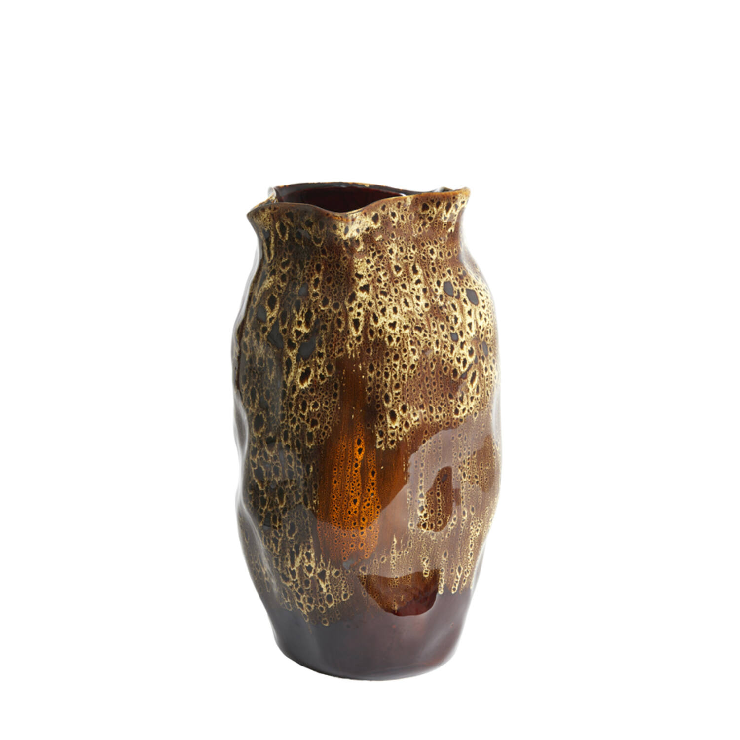 Vase deco Ø25,5x45,5 cm ALTHEA ceramics d brown+cream+orange