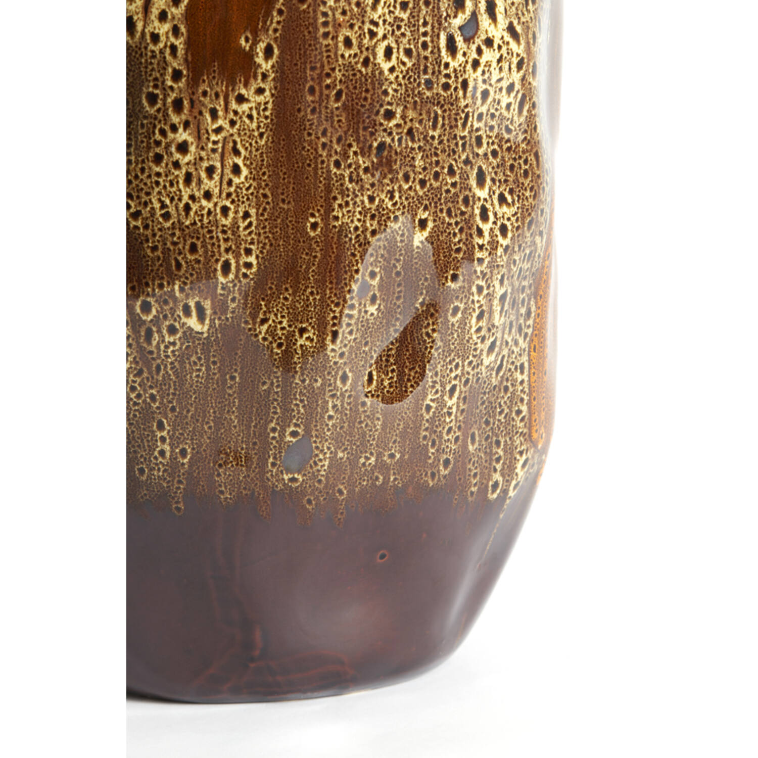 Vase deco Ø25,5x45,5 cm ALTHEA ceramics d brown+cream+orange
