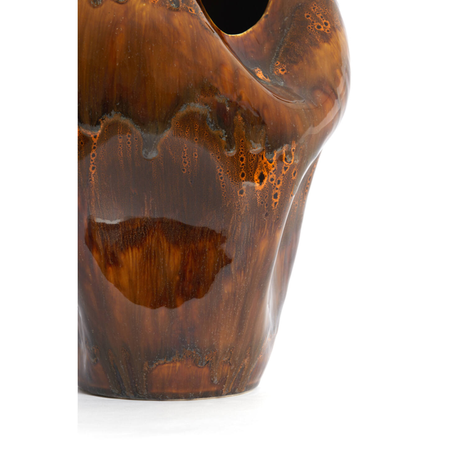 Vaas deco Ø26x35 cm AZURA keramiek donker bruin