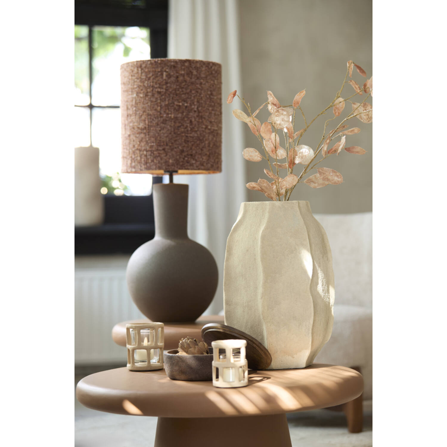 Vase deco Ø29x42 cm SAPHIRA matt sand