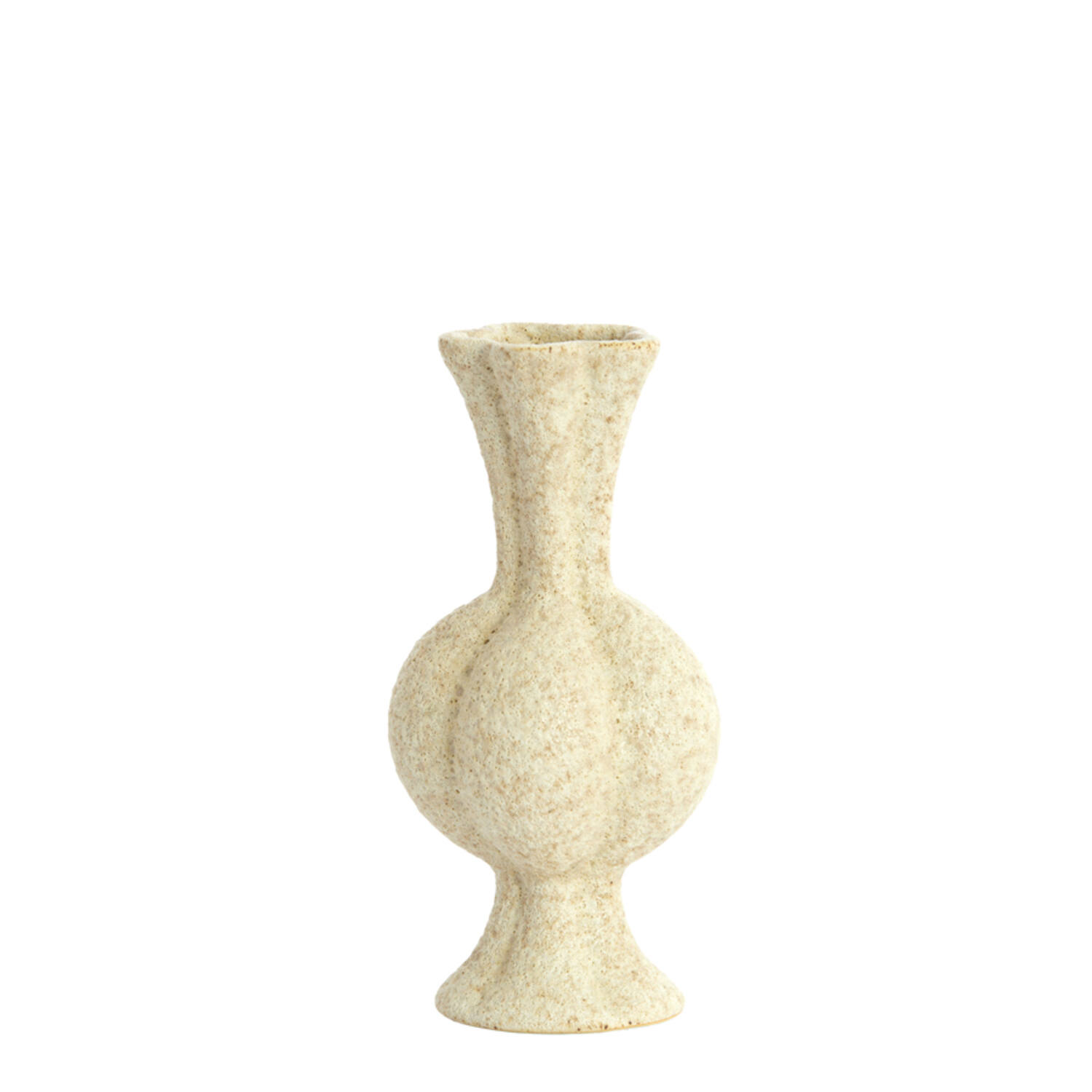 Vaas Ø8x17 cm SAVI keramiek mat zand