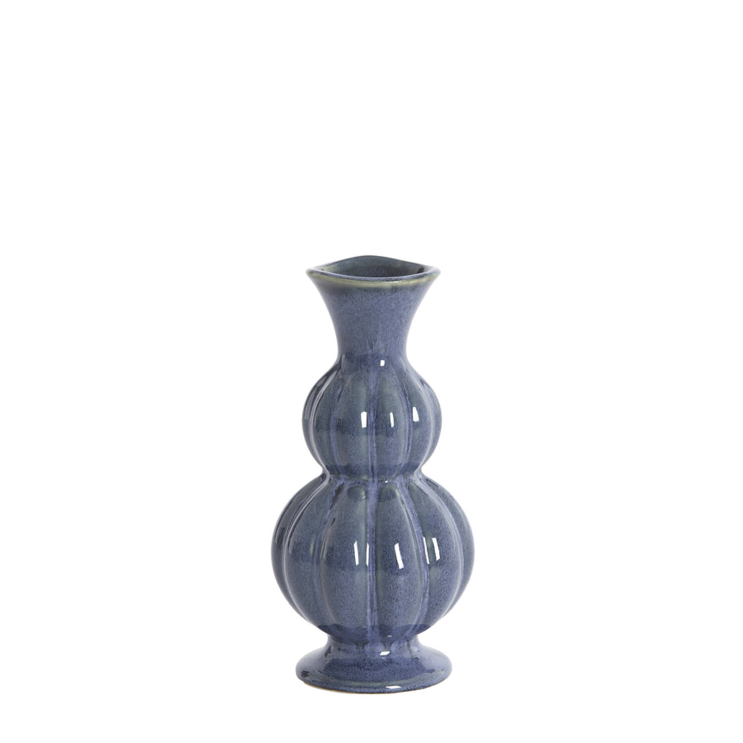 Vaas Ø8x17 cm NAIDA keramiek blauw-paars