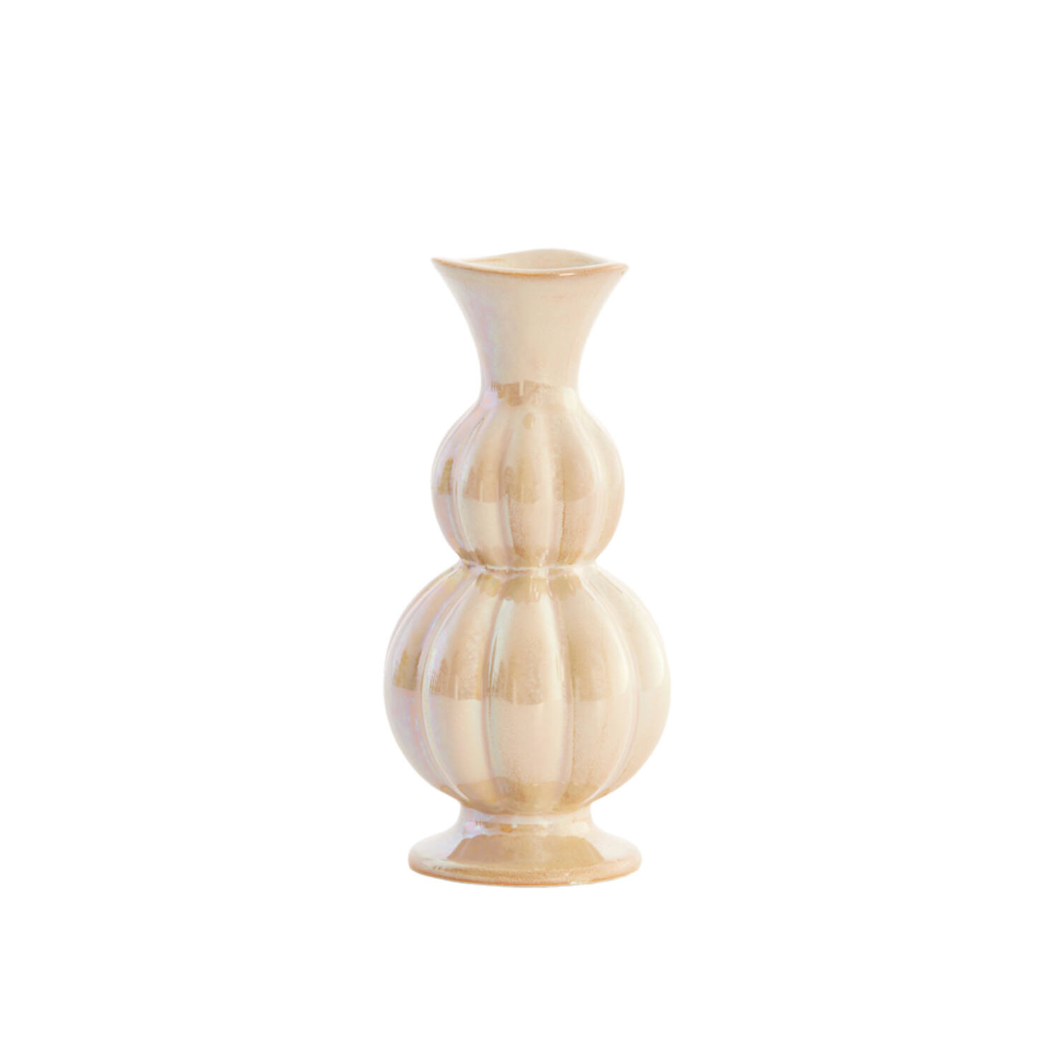 Vaas Ø8x17 cm NAIDA keramiek zand