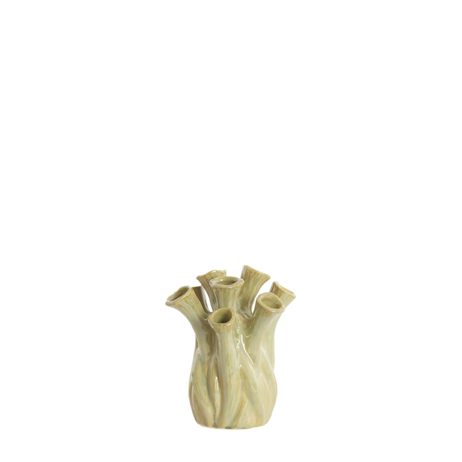 Vaas Ø17,5x20 cm LYSET keramiek olijf groen